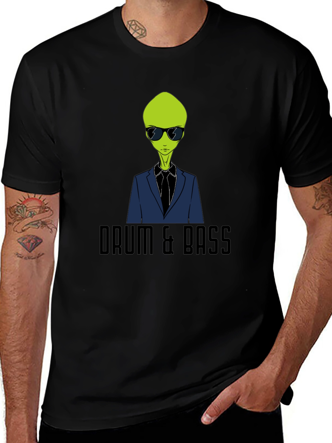 Variant 18 of Drum & Bass Alien Graphic T-Shirt