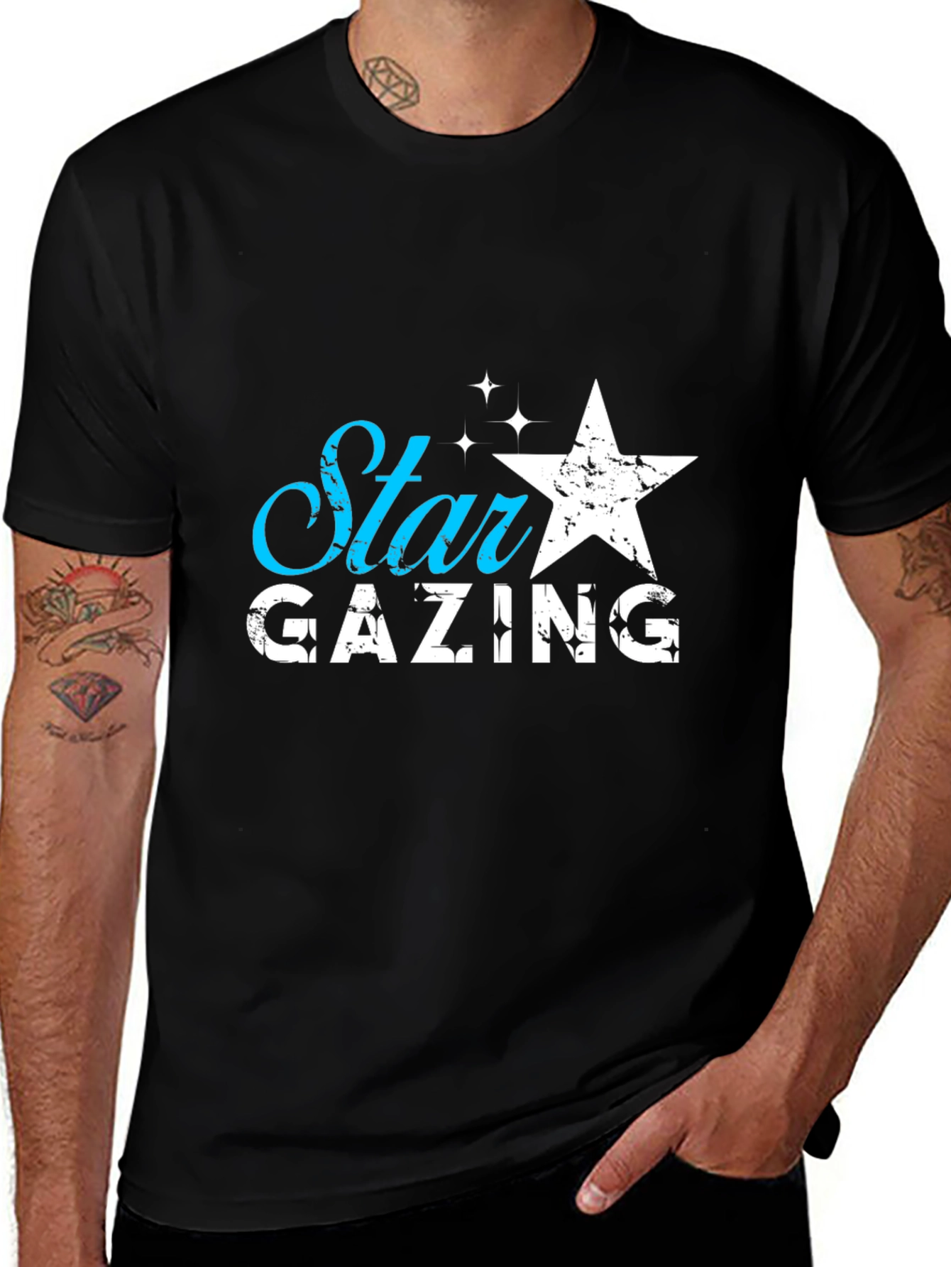 Star Gazing Black Graphic Tee