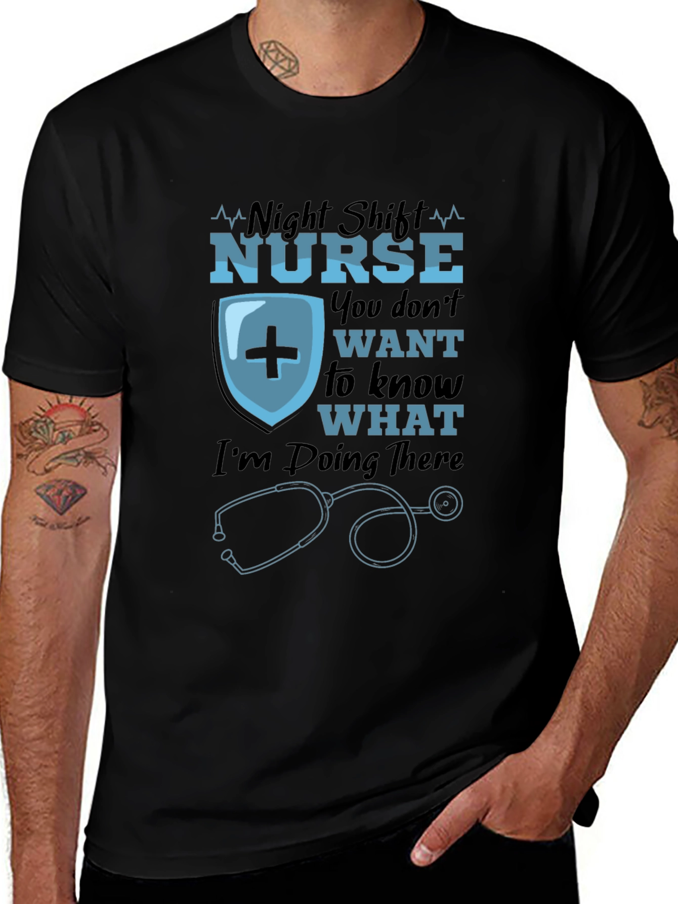 Variant 4 of Night Shift Nurse Graphic Tee - Unisex