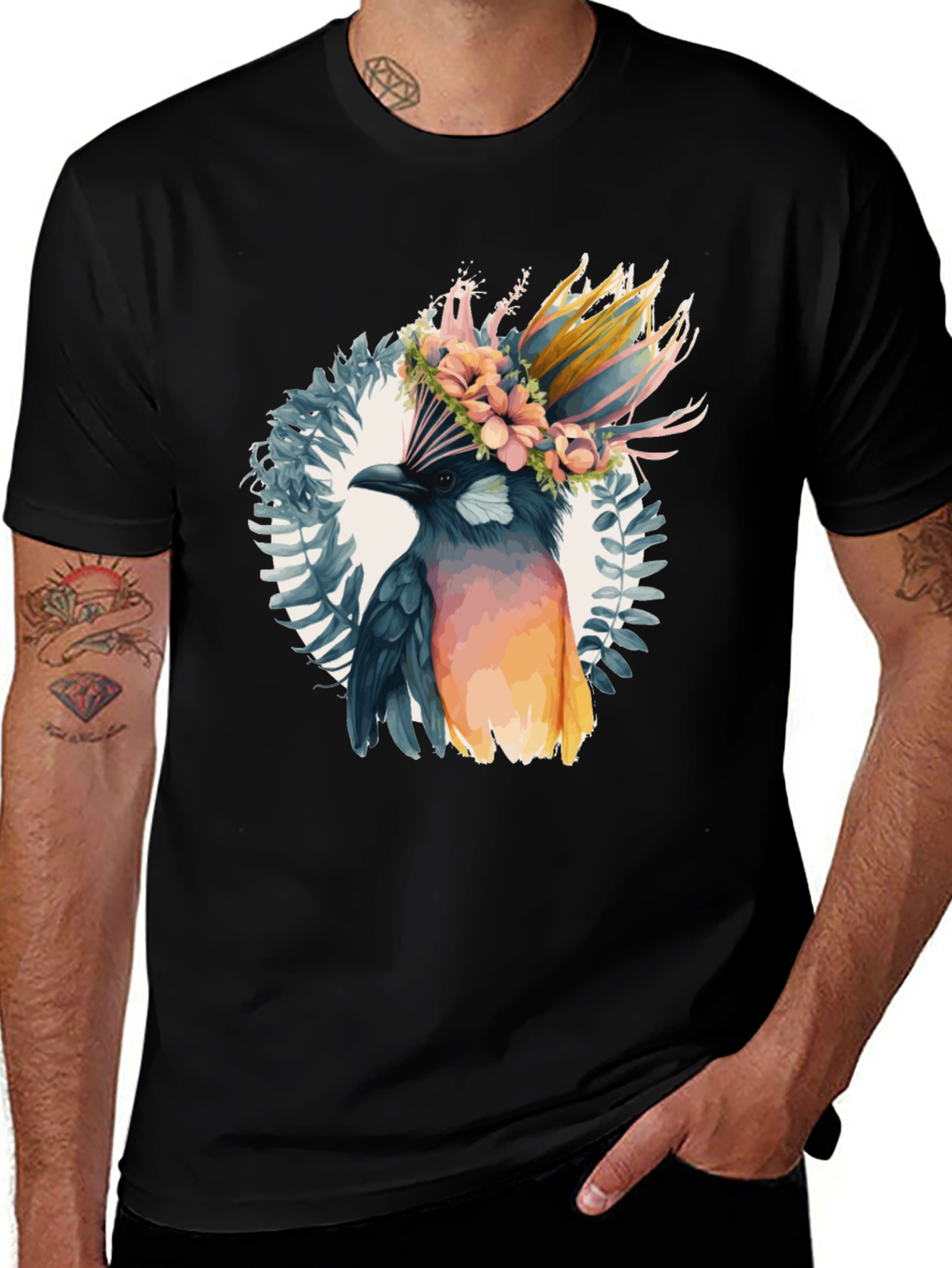 Variant 24 of Bird of Paradise Graphic Black T-Shirt