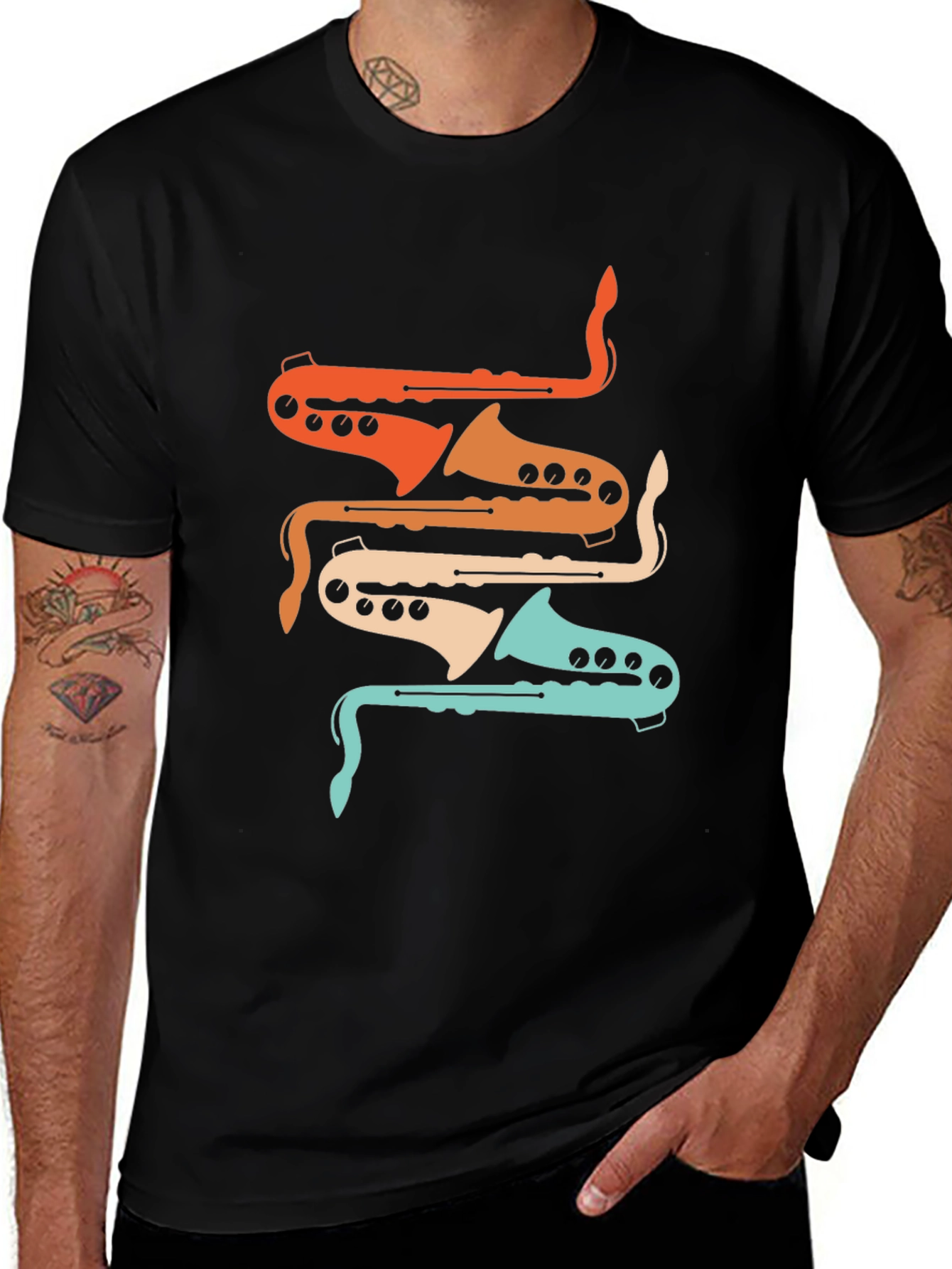 Variant 26 of Retro Saxophone Graphic T-Shirt