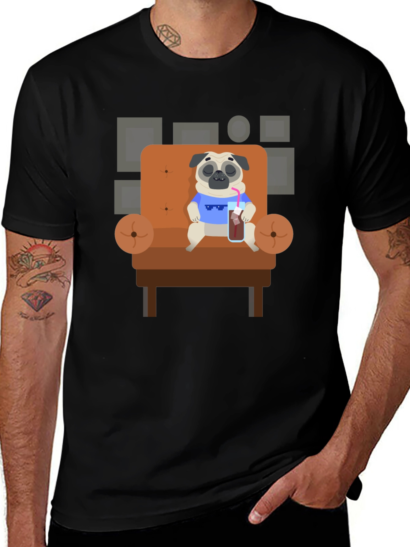 Variant 8 of Pug Life: Chillin' Cartoon Tee