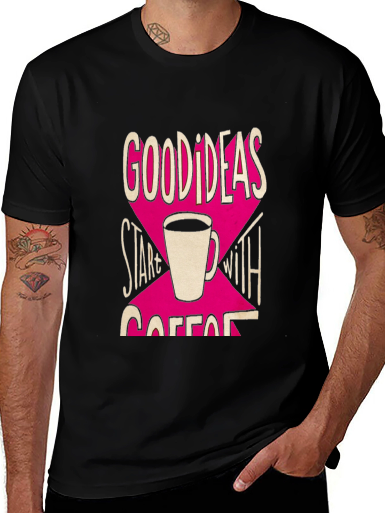 Variant 17 of Good Ideas Coffee T-Shirt - Soft Black Tee