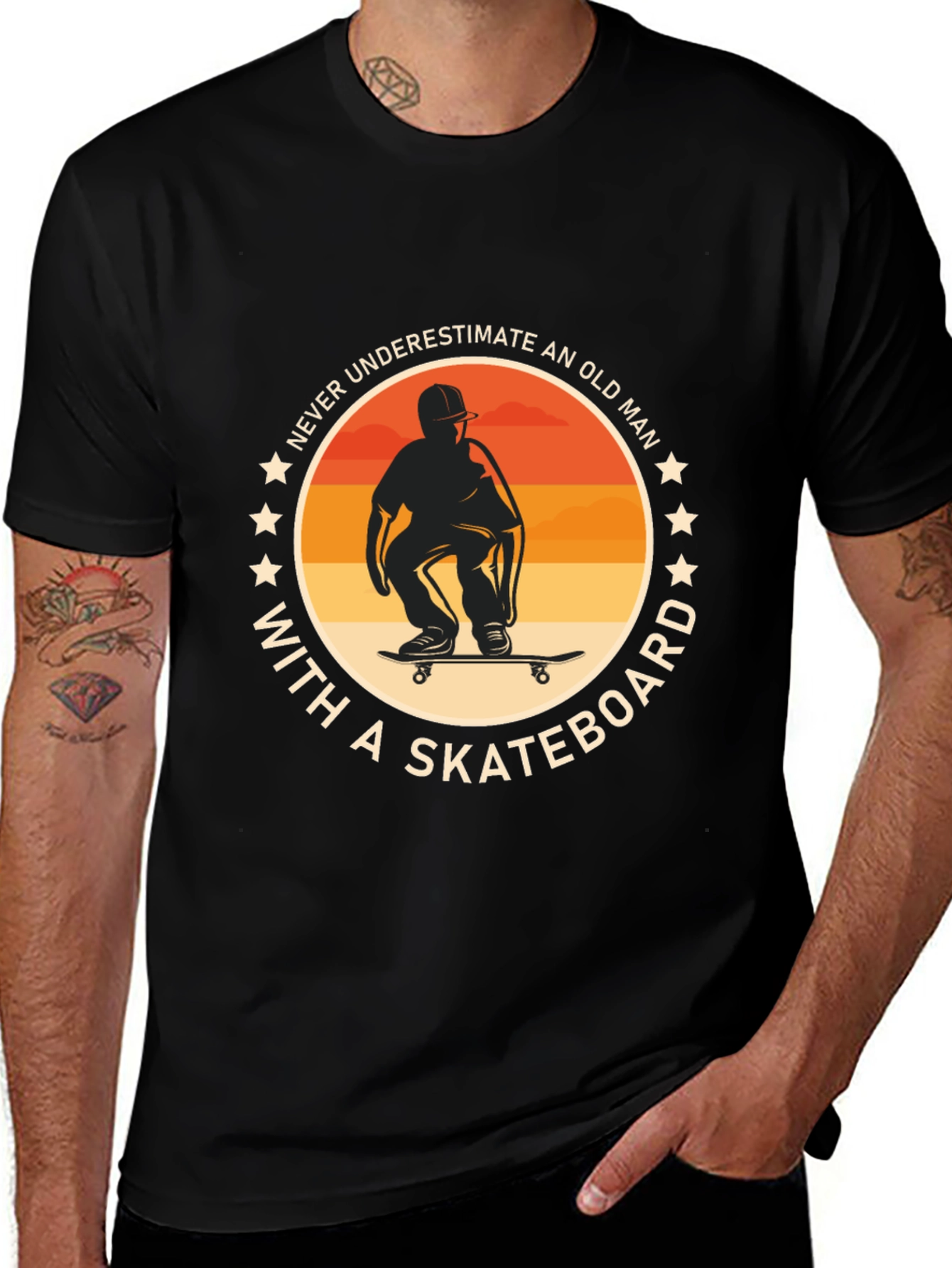 Variant 11 of Never Underestimate Old Man with Skateboard T-Shirt