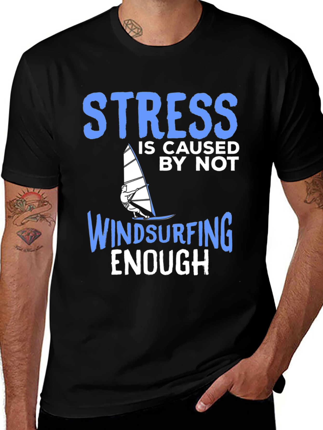 Variant 12 of Funny Windsurfing T-Shirt: Stress Relief
