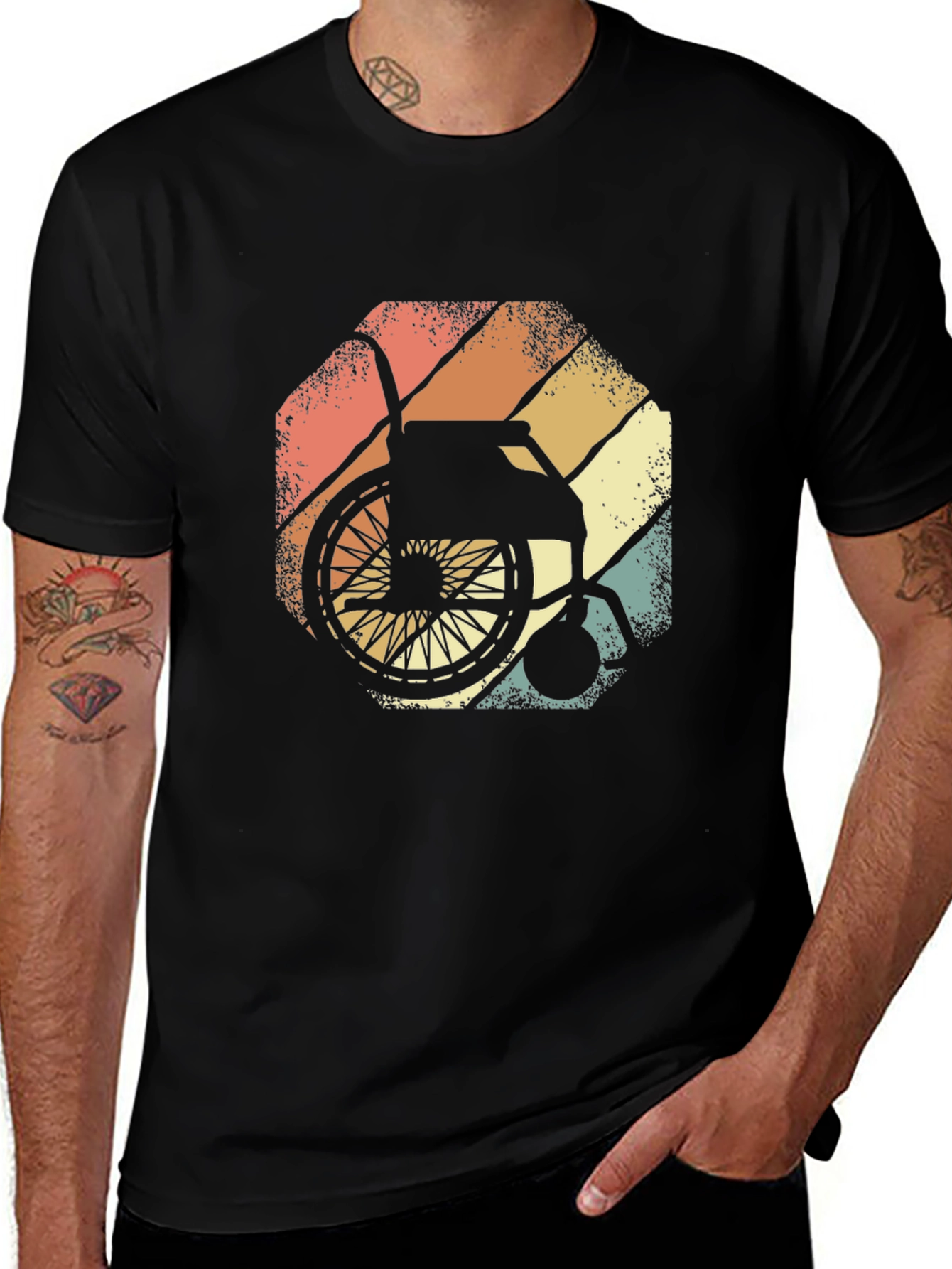 Wheelchair Sunset Graphic Tee - Black