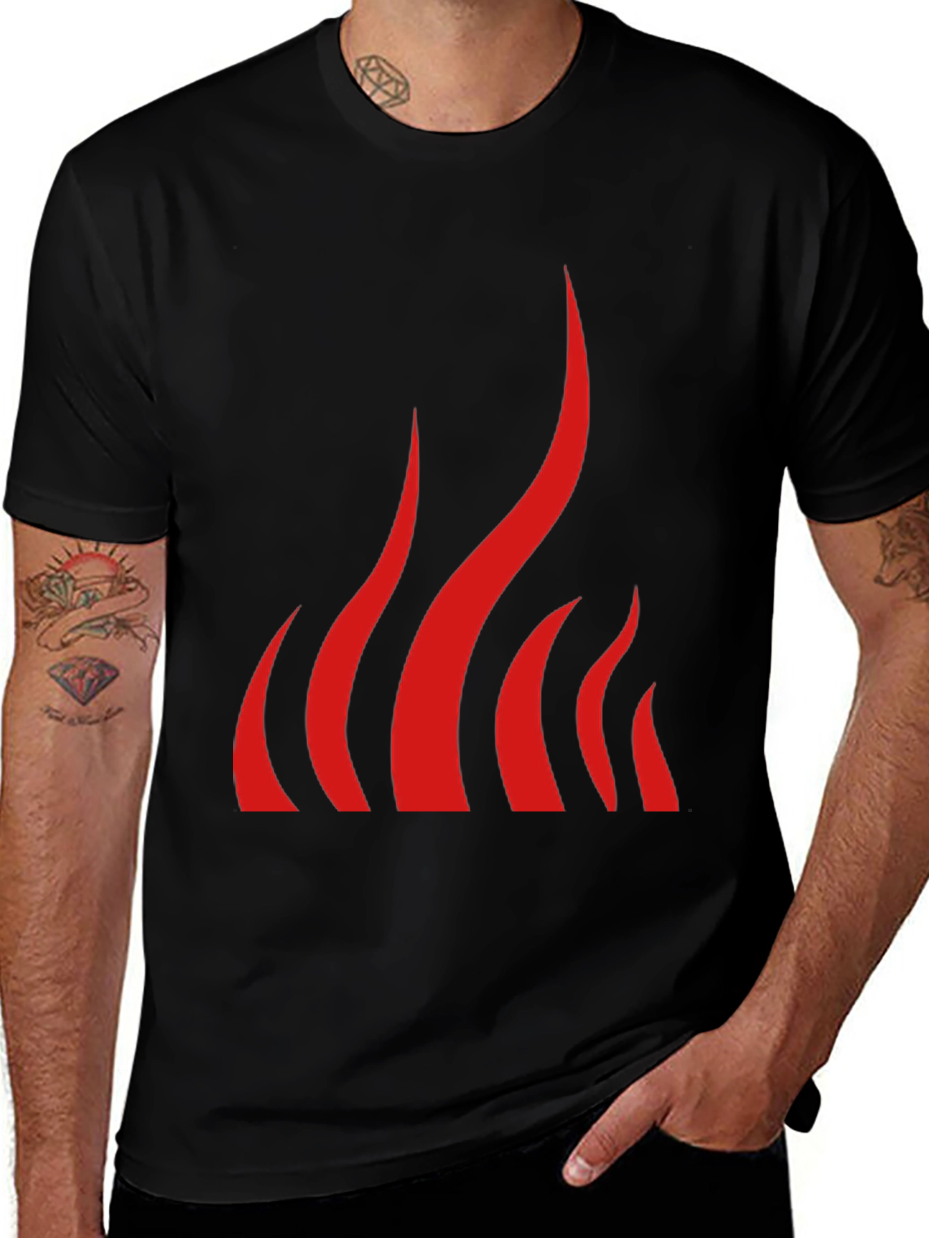 Variant 30 of Flame Graphic Black T-Shirt - Bold Statement Tee