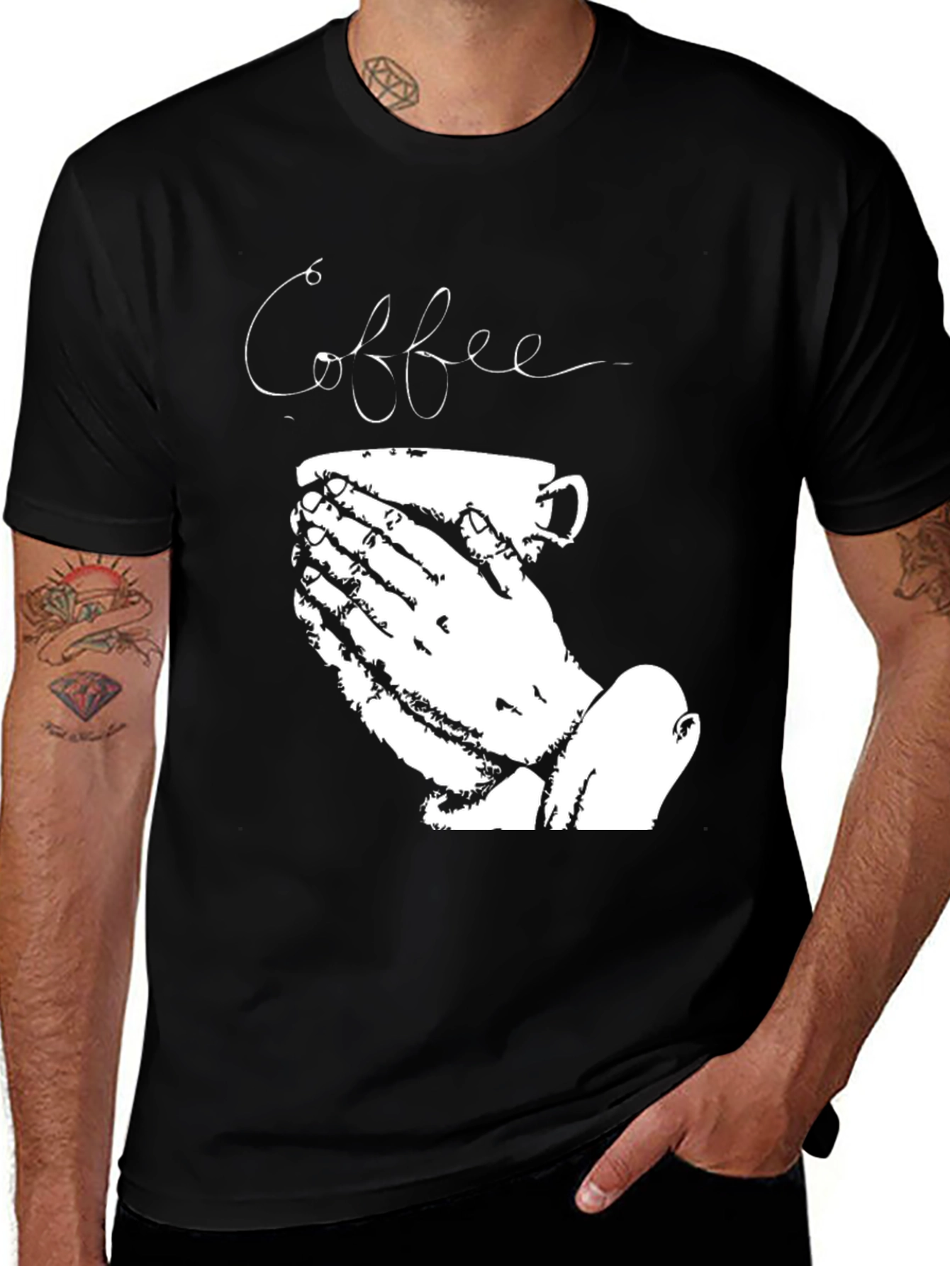 Variant 24 of Coffee Prayer Black Graphic Tee