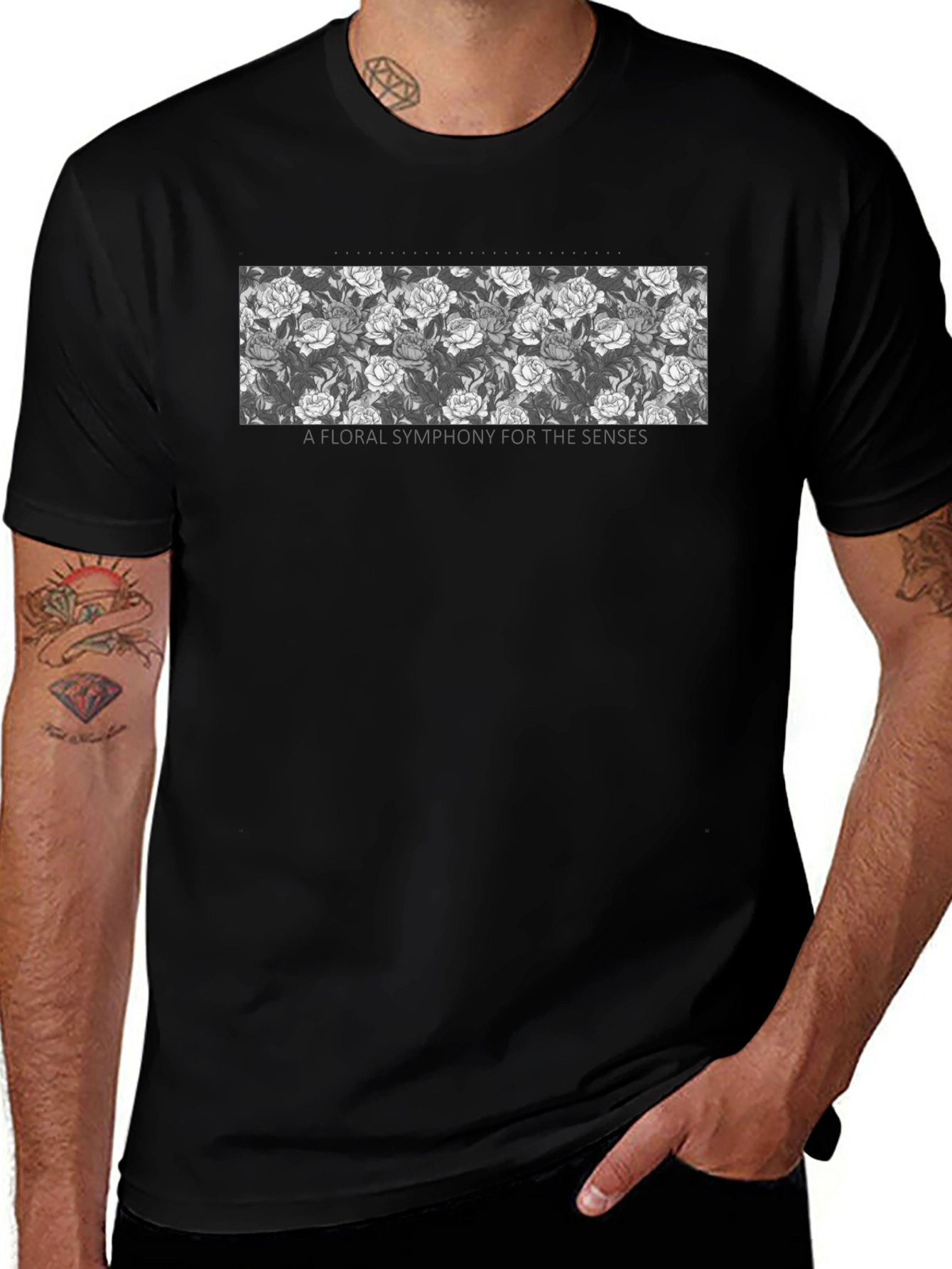 Variant 14 of Floral Symphony Tee - Stylish Graphic Print