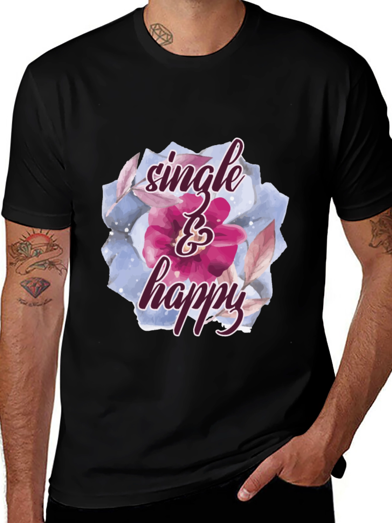 Variant 29 of Single & Happy Floral Graphic T-Shirt