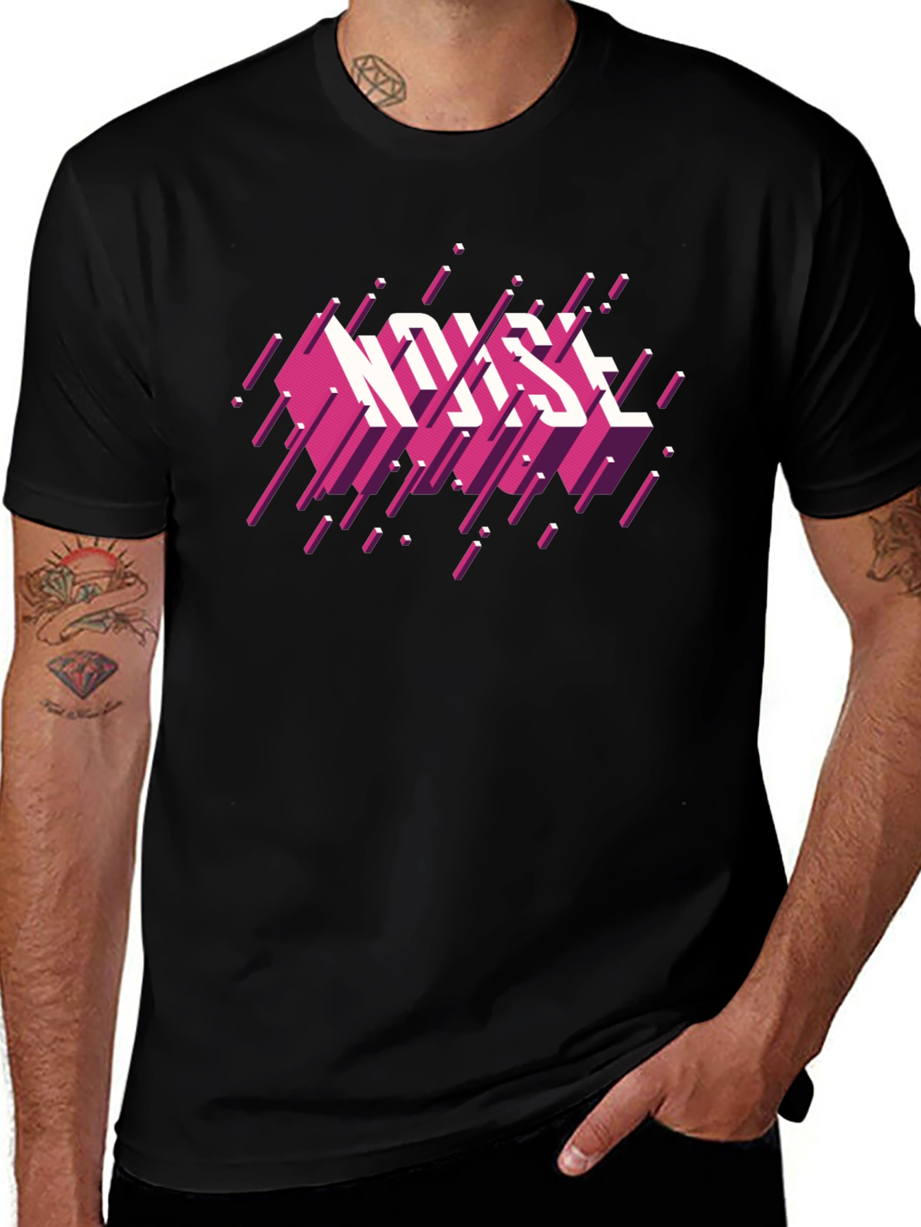 Variant 6 of Retro Noise Graphic Black T-Shirt