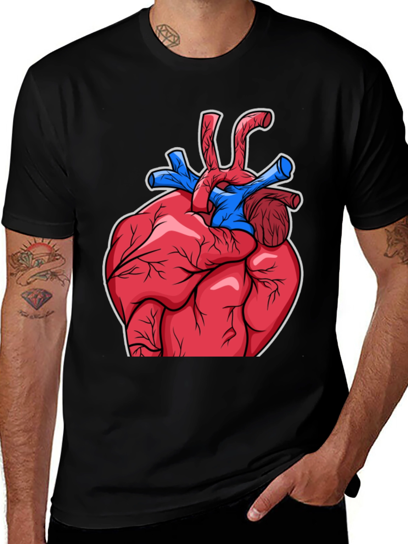Variant 16 of Anatomical Heart Graphic T-Shirt - Bold Design