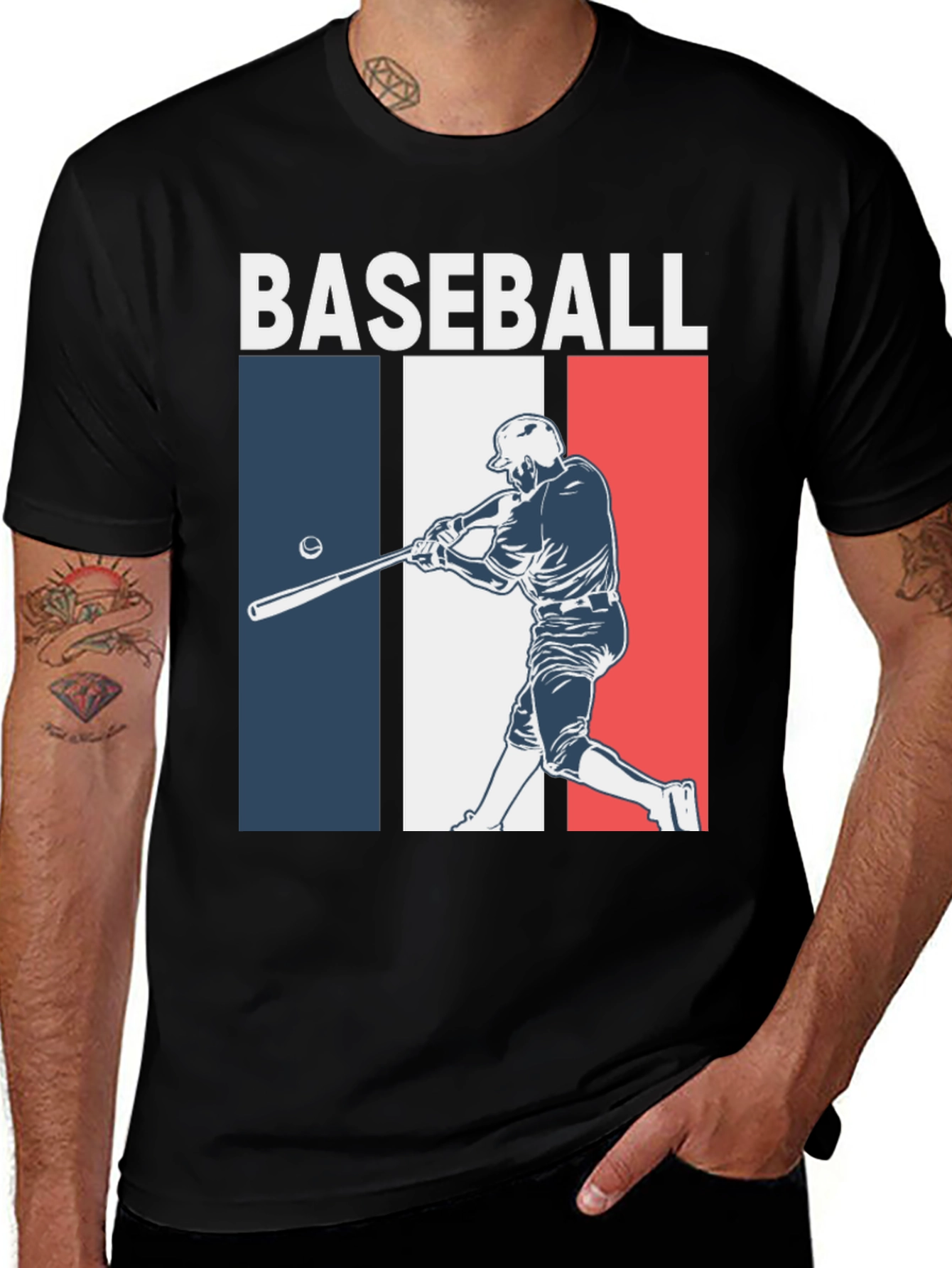 Baseball T-Shirt France Flag Design