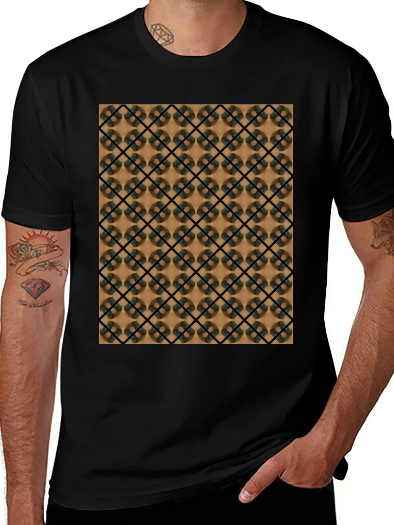 Variant 6 of Geometric Pattern T-Shirt - Modern Casual Wear