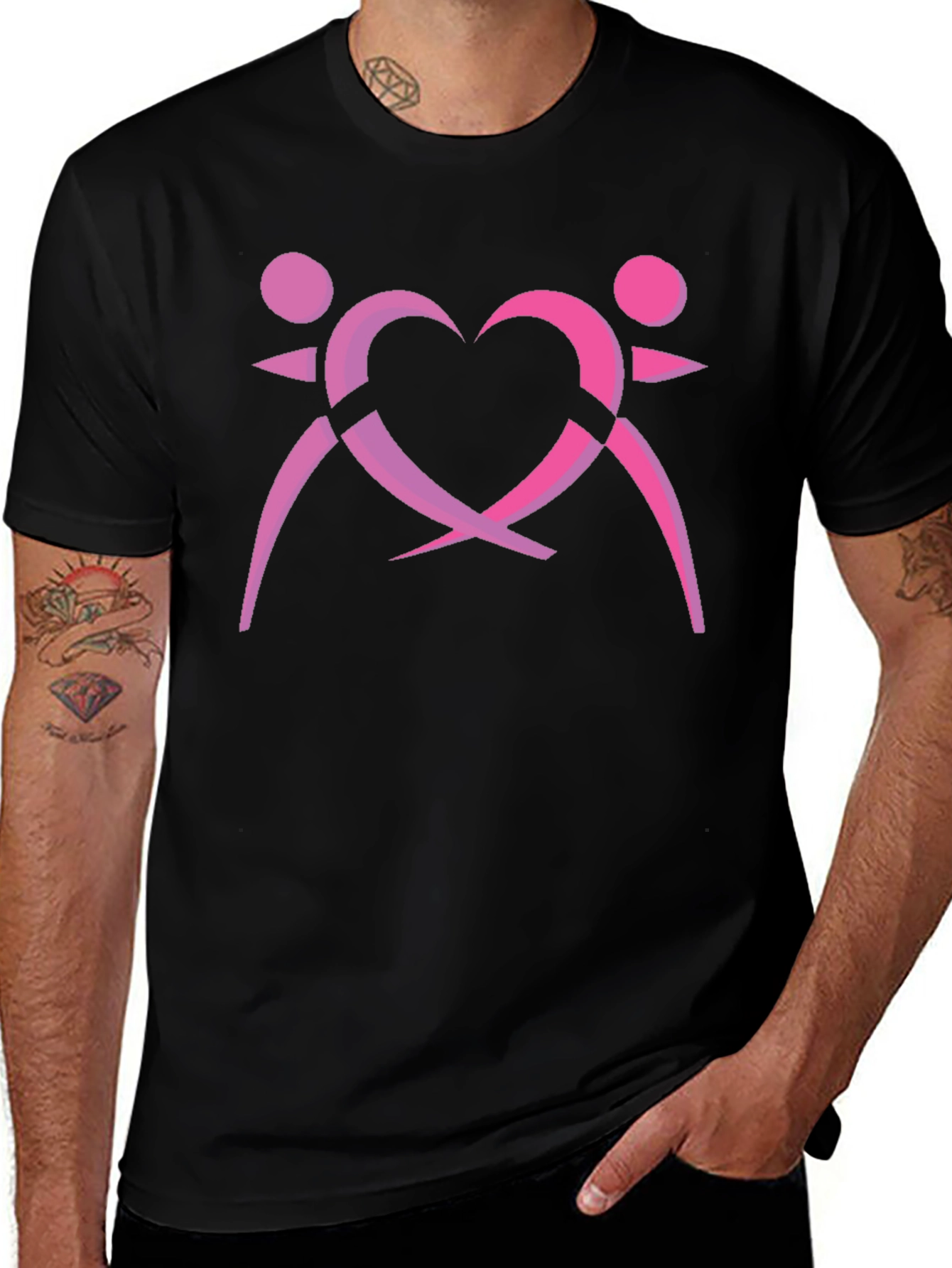 Variant 12 of Love & Unity Graphic T-Shirt - Black Cotton Tee