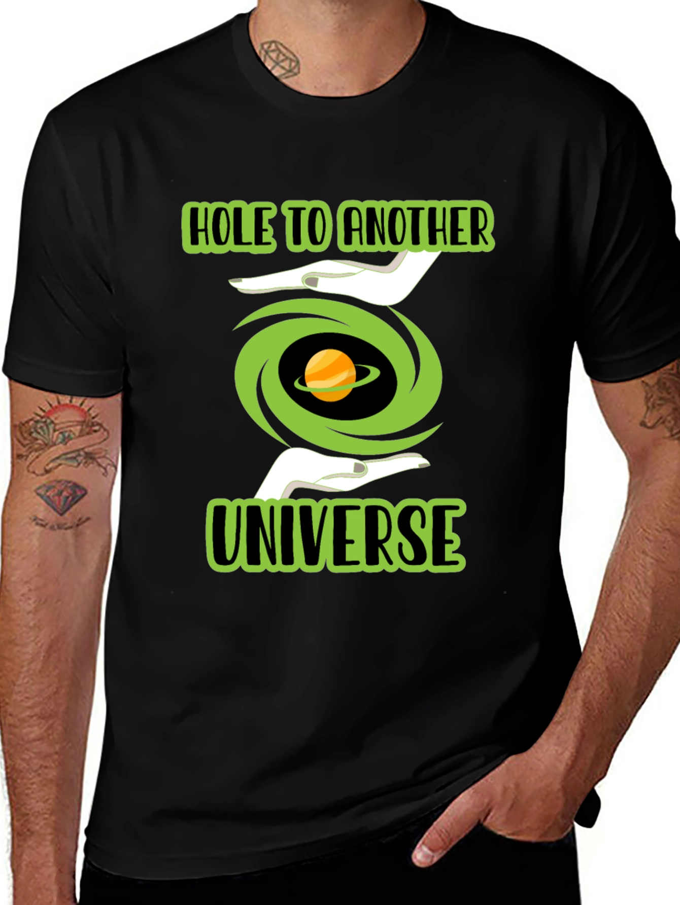 Hole to Another Universe Black T-Shirt