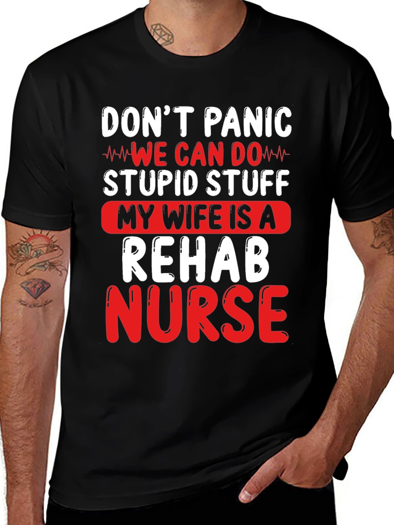 Variant 25 of Funny Rehab Nurse T-Shirt - Don't Panic