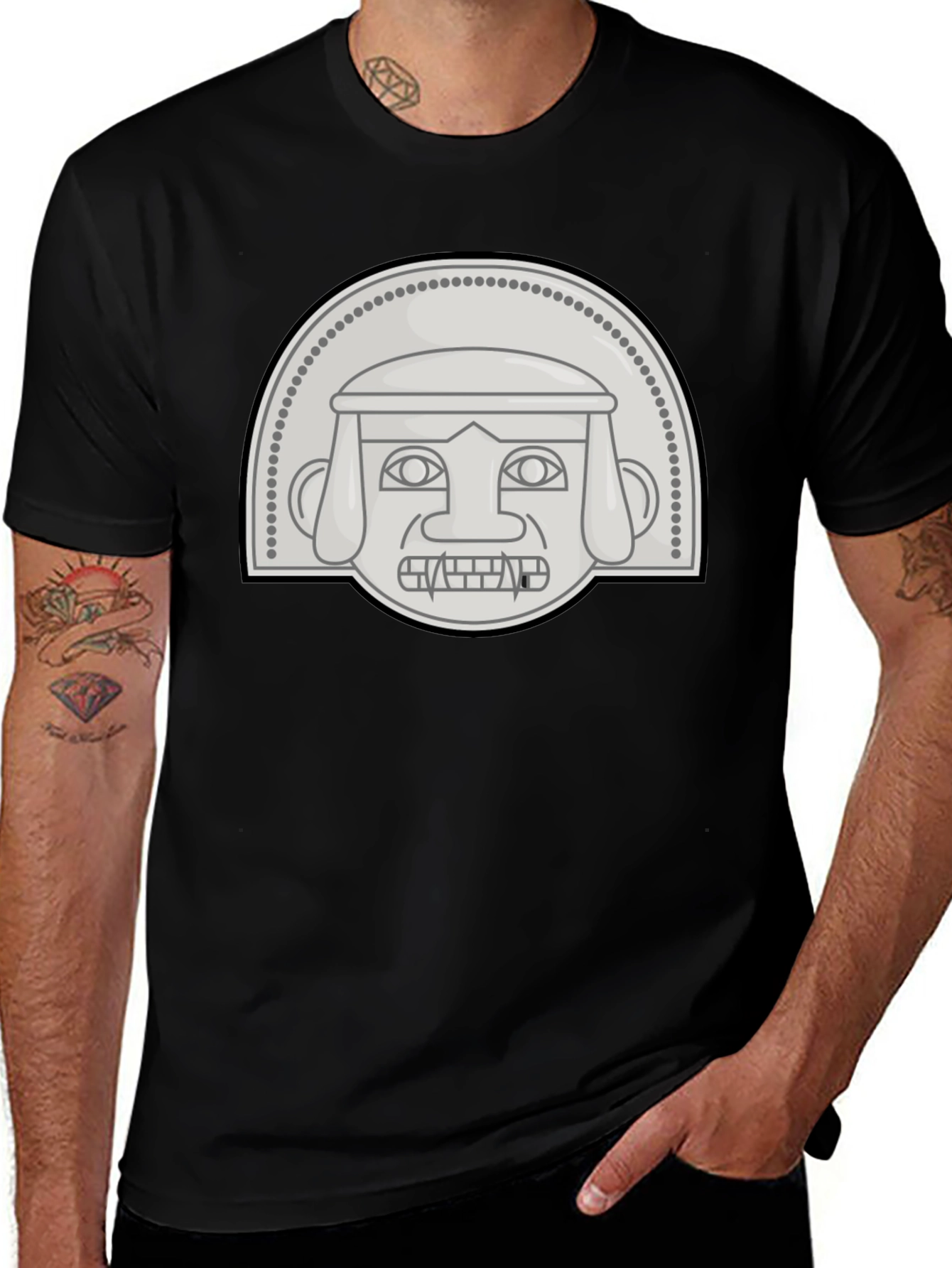 Variant 2 of Aztec Head Graphic Tee