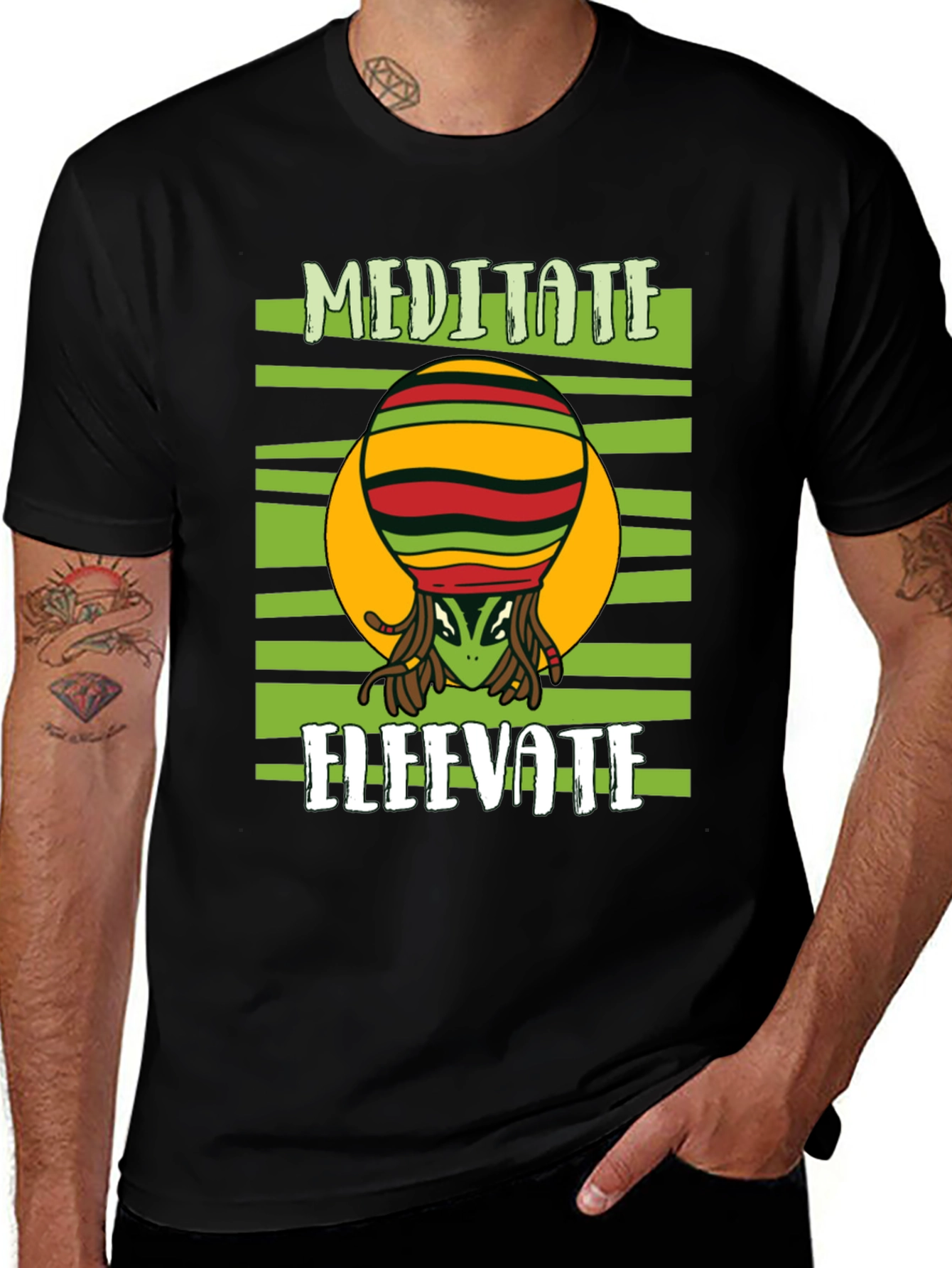 Meditate Elevate Alien Graphic Tee
