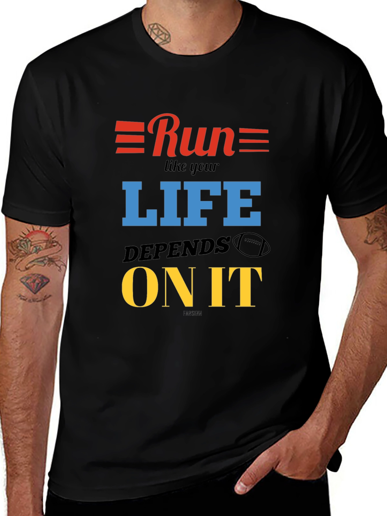 Variant 17 of Run Like Your Life Depends On It T-Shirt
