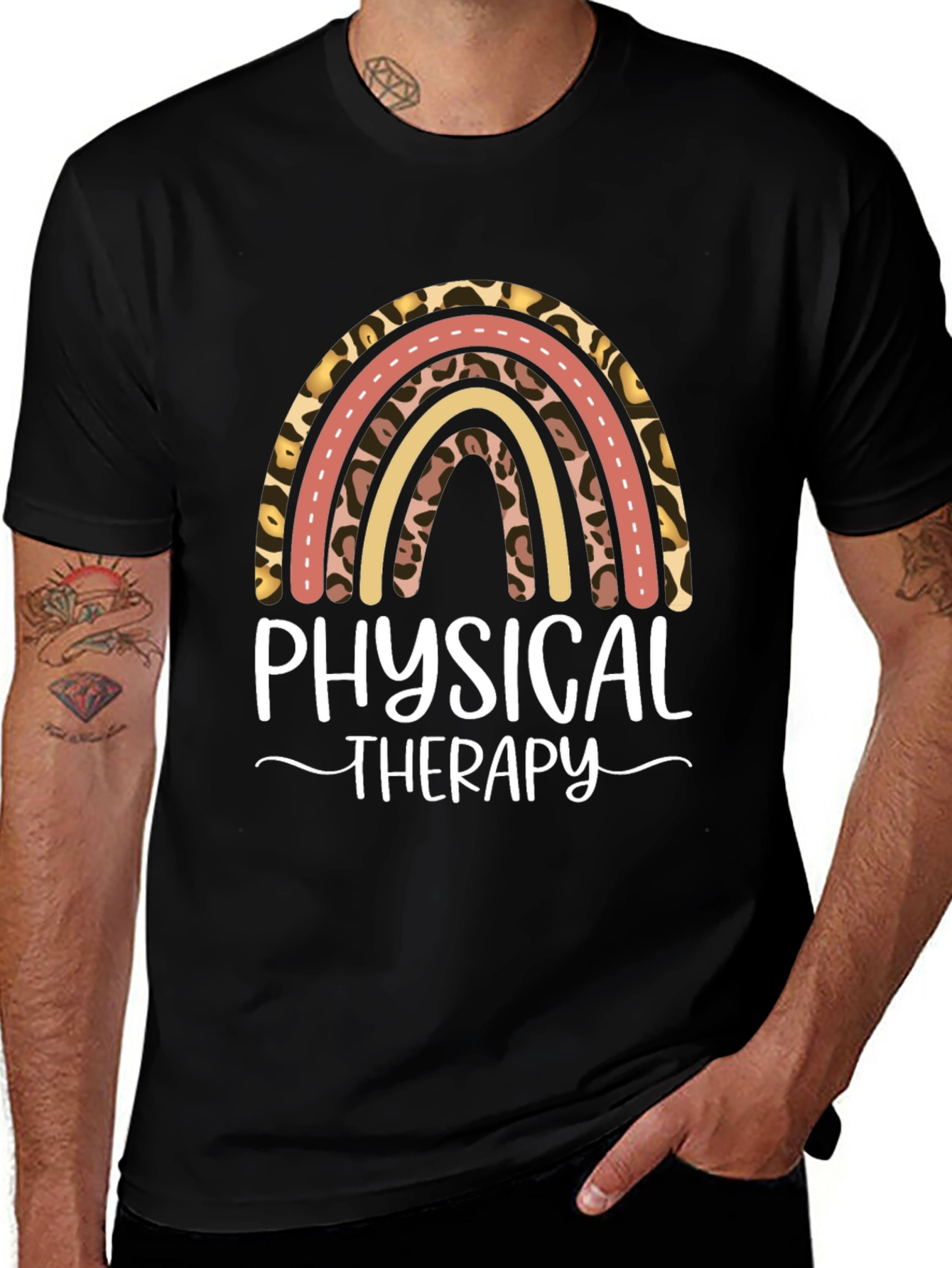 Variant 16 of Physical Therapy Leopard Rainbow T-Shirt