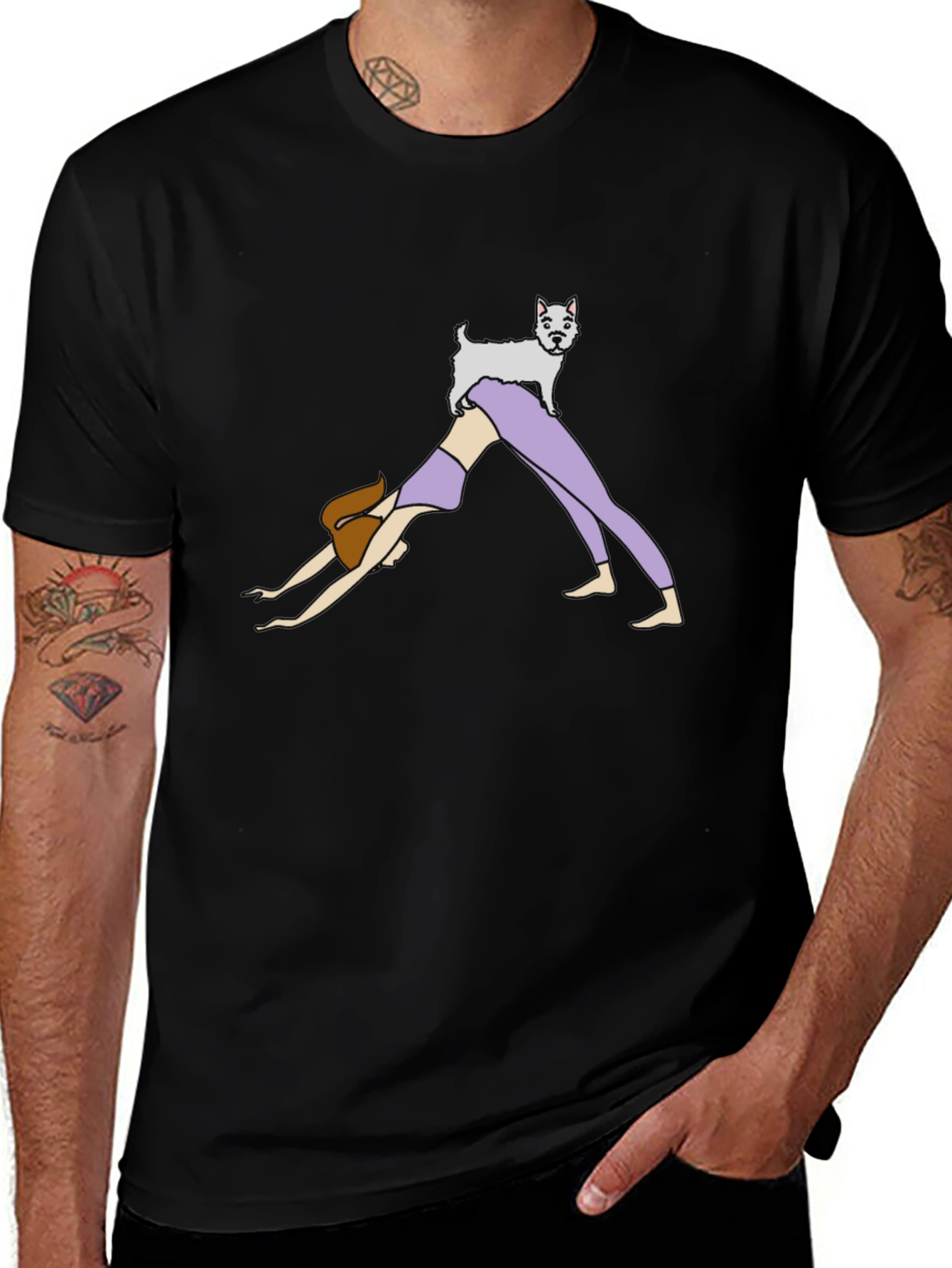 Variant 23 of Yoga Dog T-Shirt - Unisex Black Tee