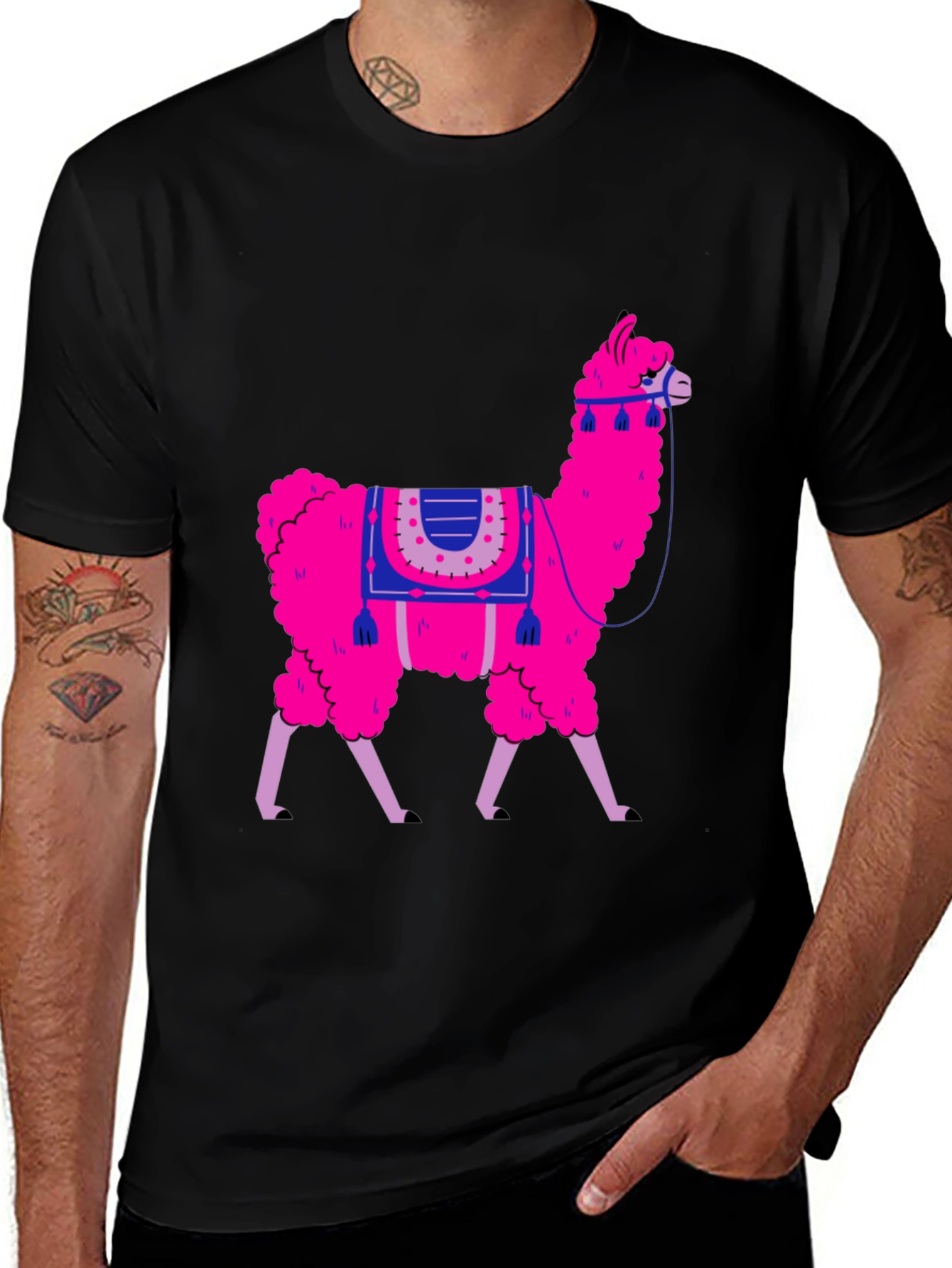 Variant 16 of Llama Graphic Tee - Fun Animal Print Shirt