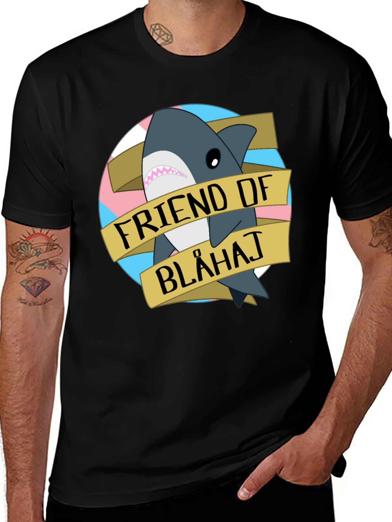 Variant 21 of Friend of Blahaj T-Shirt - Trans Pride Shark Tee