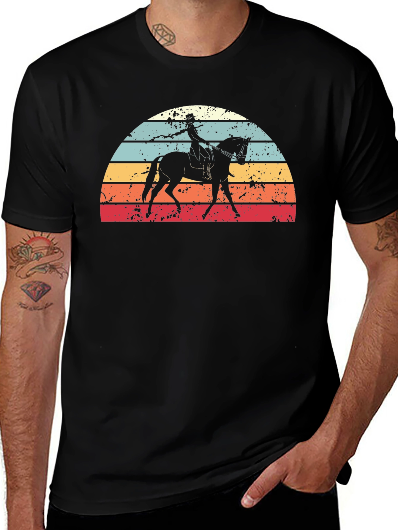 Variant 4 of Vintage Equestrian Sunset T-Shirt