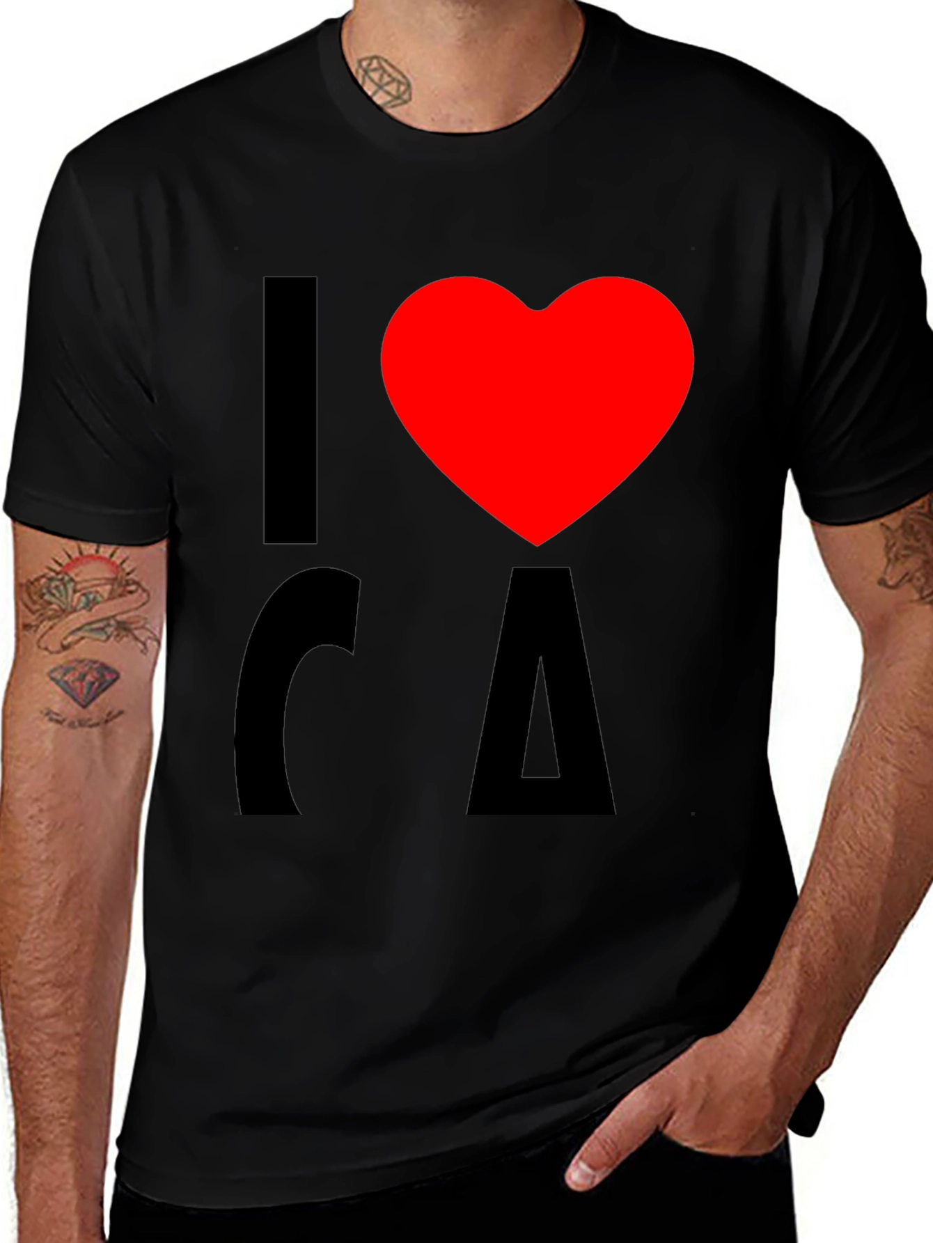 I Heart CA Black T-Shirt