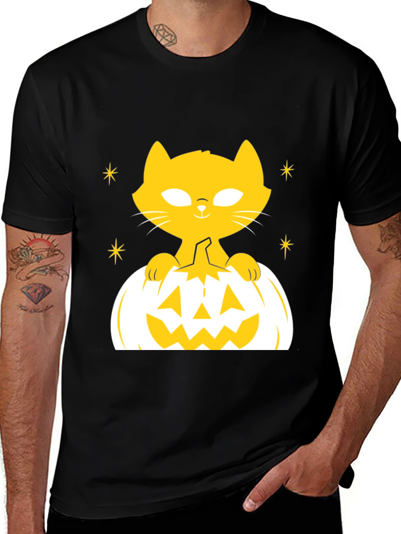 Variant 11 of Halloween Cat Pumpkin T-Shirt - Spooky Season Tee