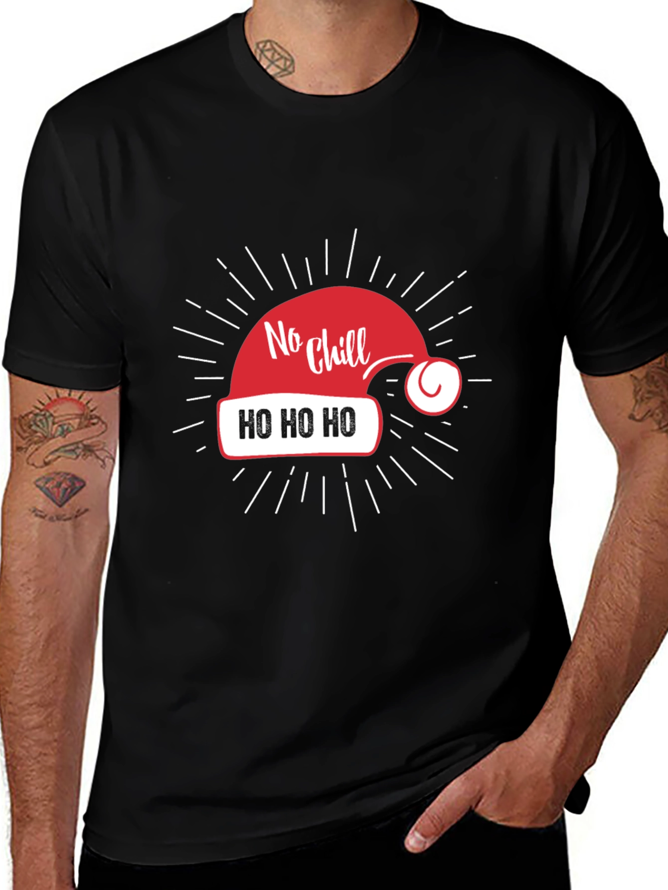 Festive No Chill Christmas Graphic Tee - Black