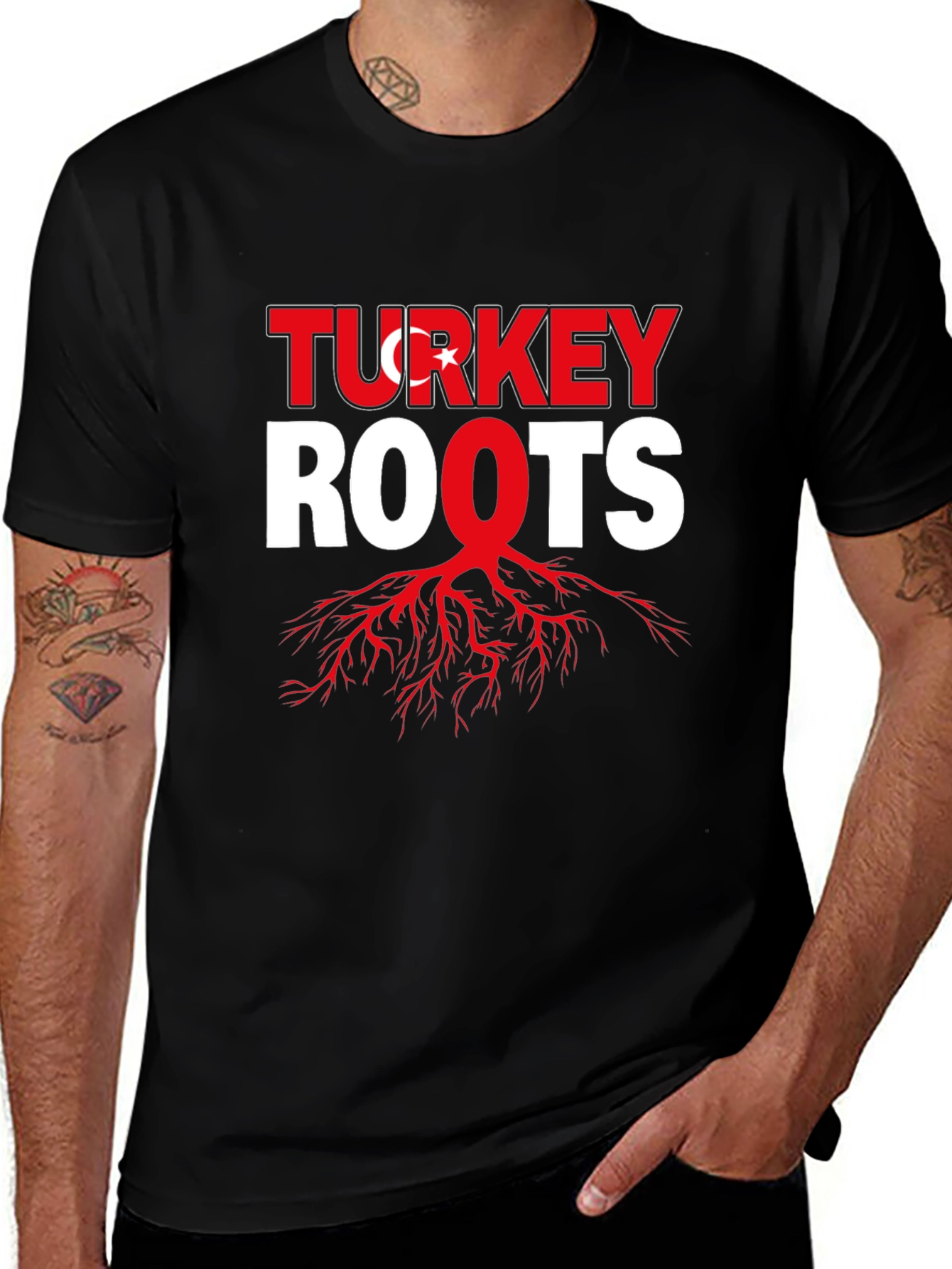 Turkey Roots Graphic Tee - Black