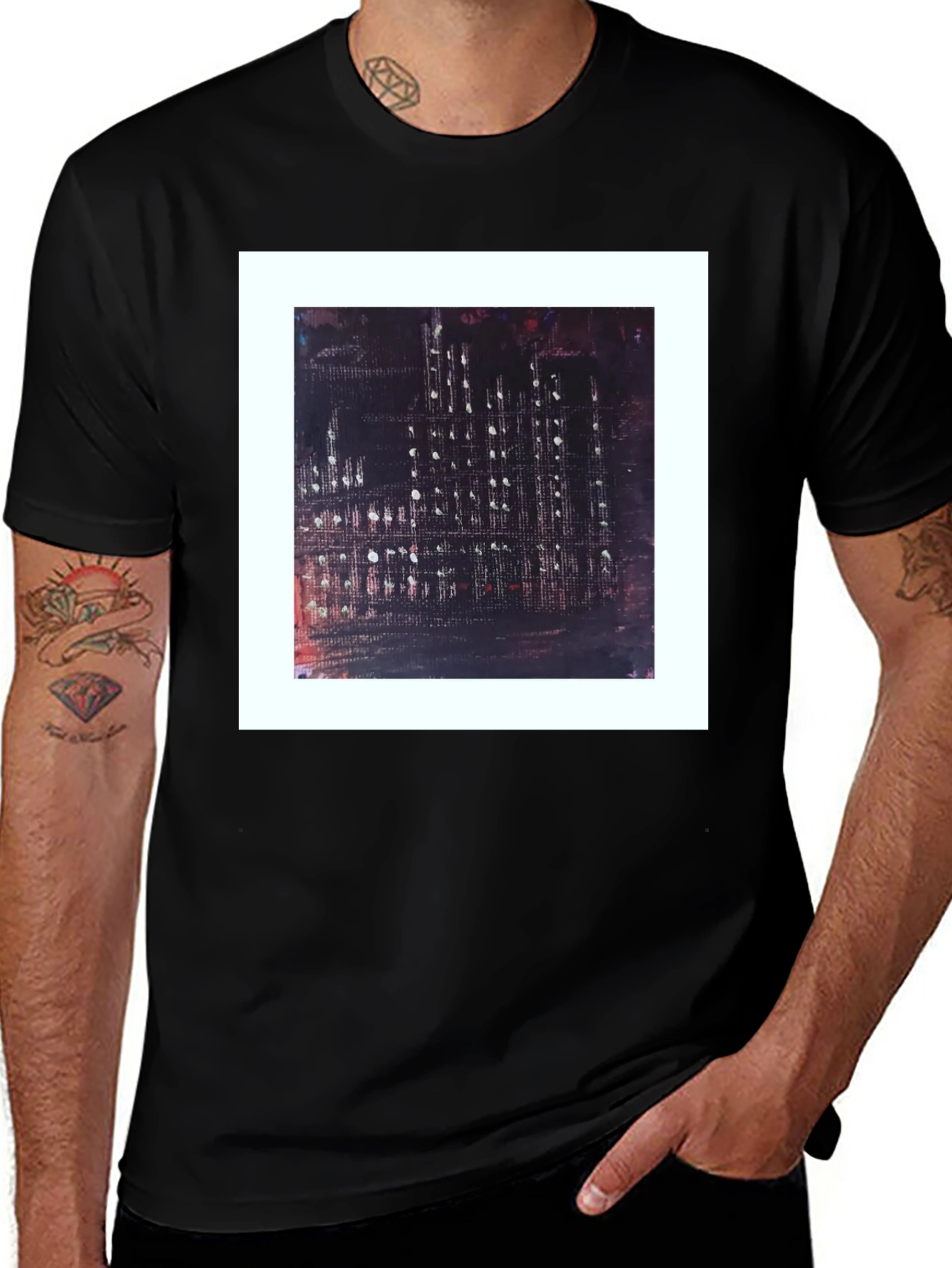 Variant 5 of Abstract Cityscape Graphic Tee - Urban Art Shirt