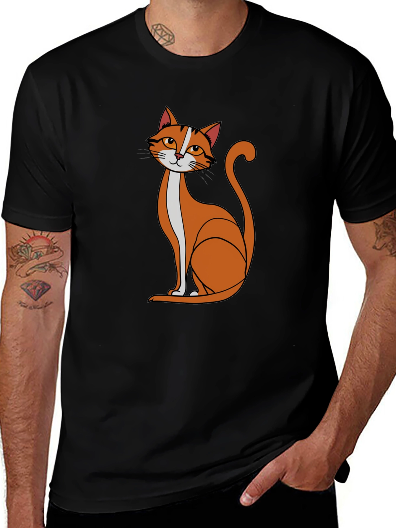 Variant 4 of Cool Cat Graphic T-Shirt - Black