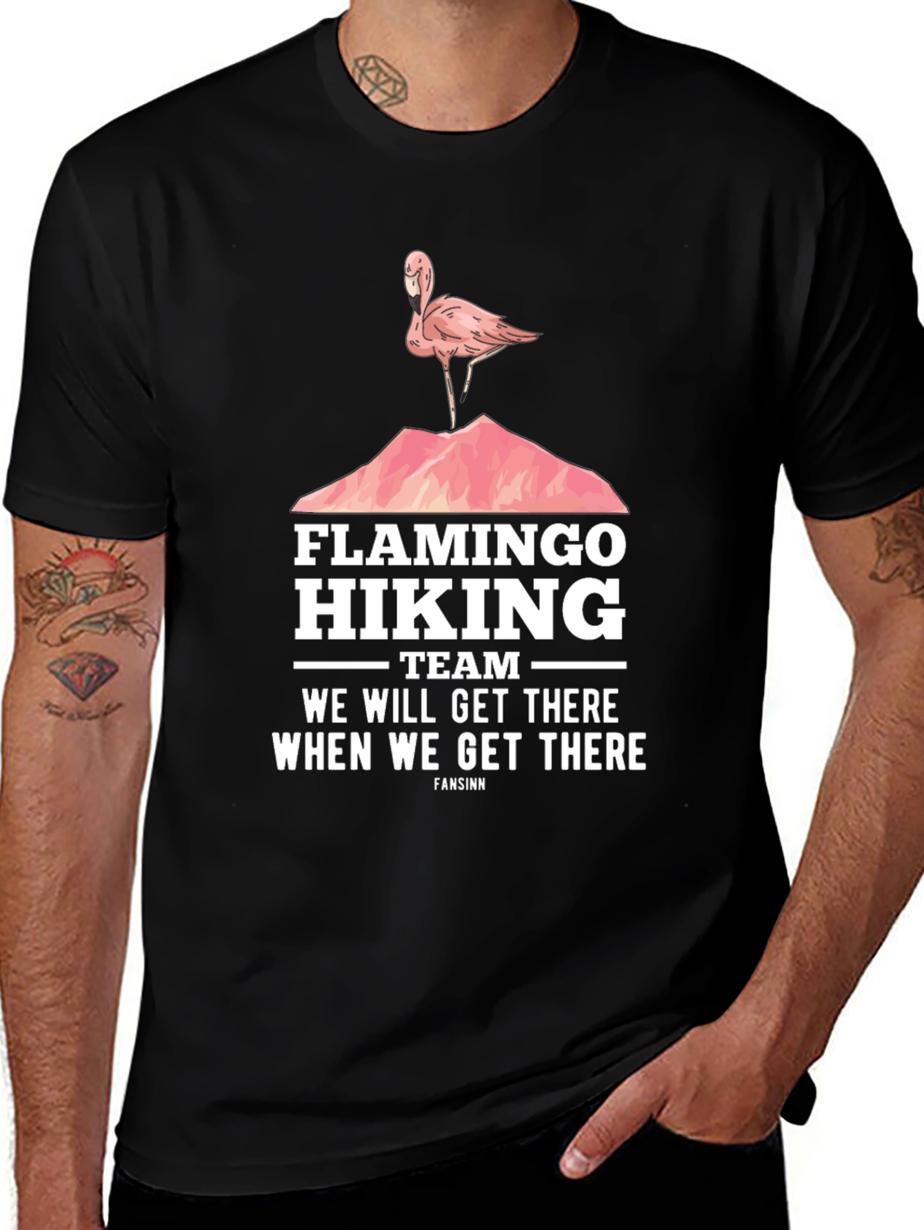 Variant 6 of Flamingo Hiking Team Graphic Tee