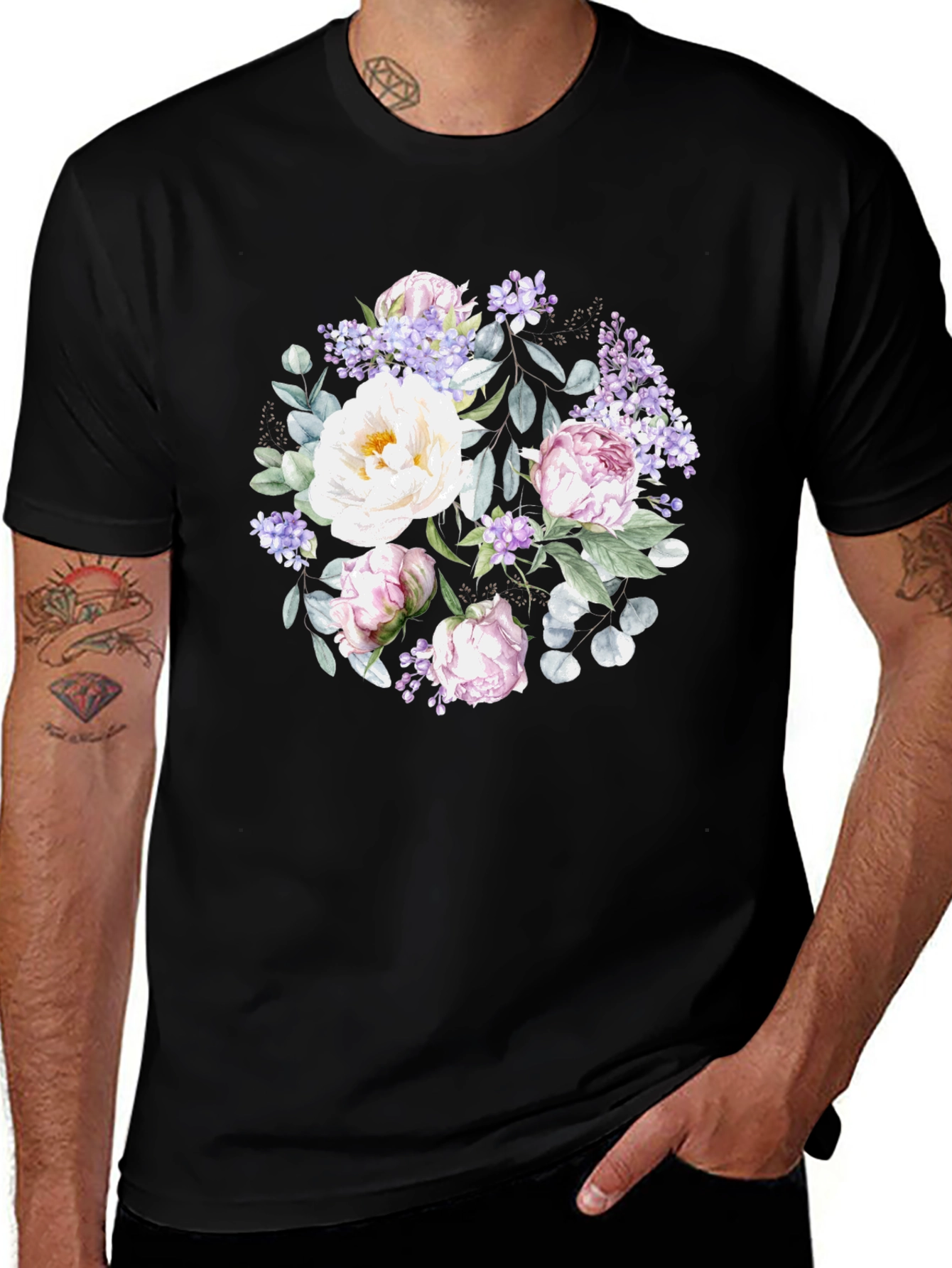 Variant 30 of Floral Print T-Shirt - Stylish Men's Tee