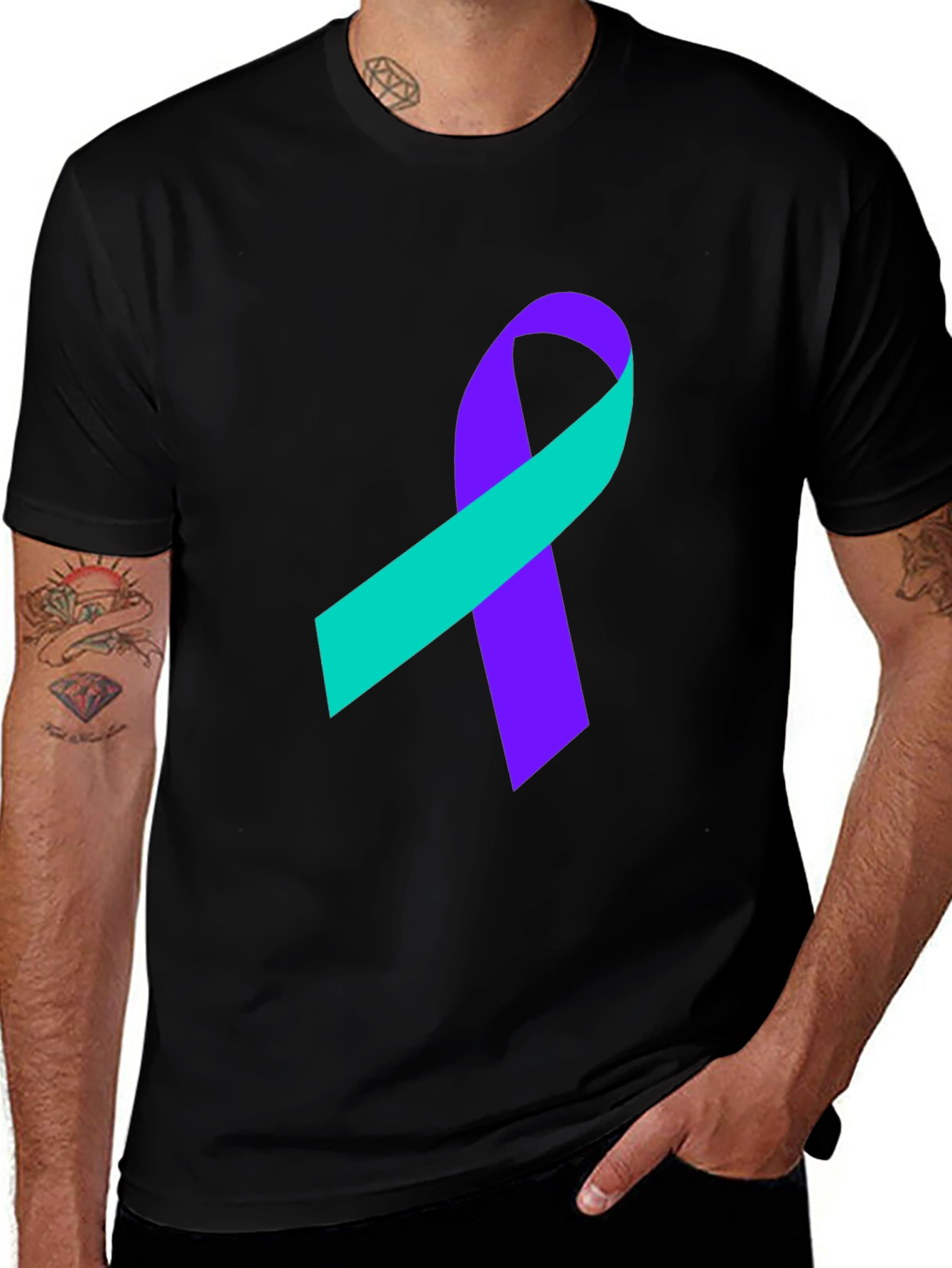 Variant 6 of Awareness Ribbon Graphic Tee - Black T-Shirt
