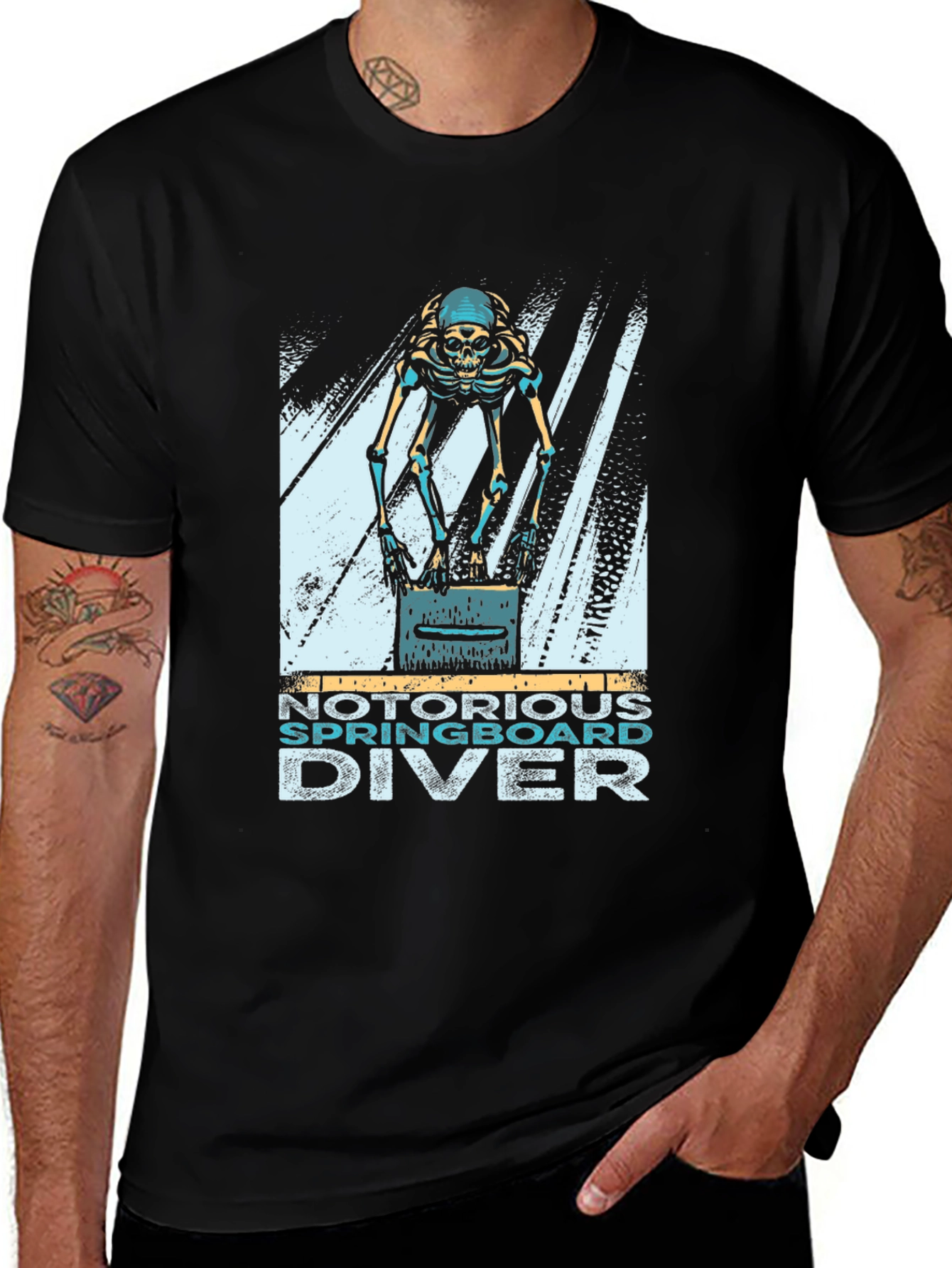 Variant 12 of Notorious Springboard Diver Skeleton T-Shirt