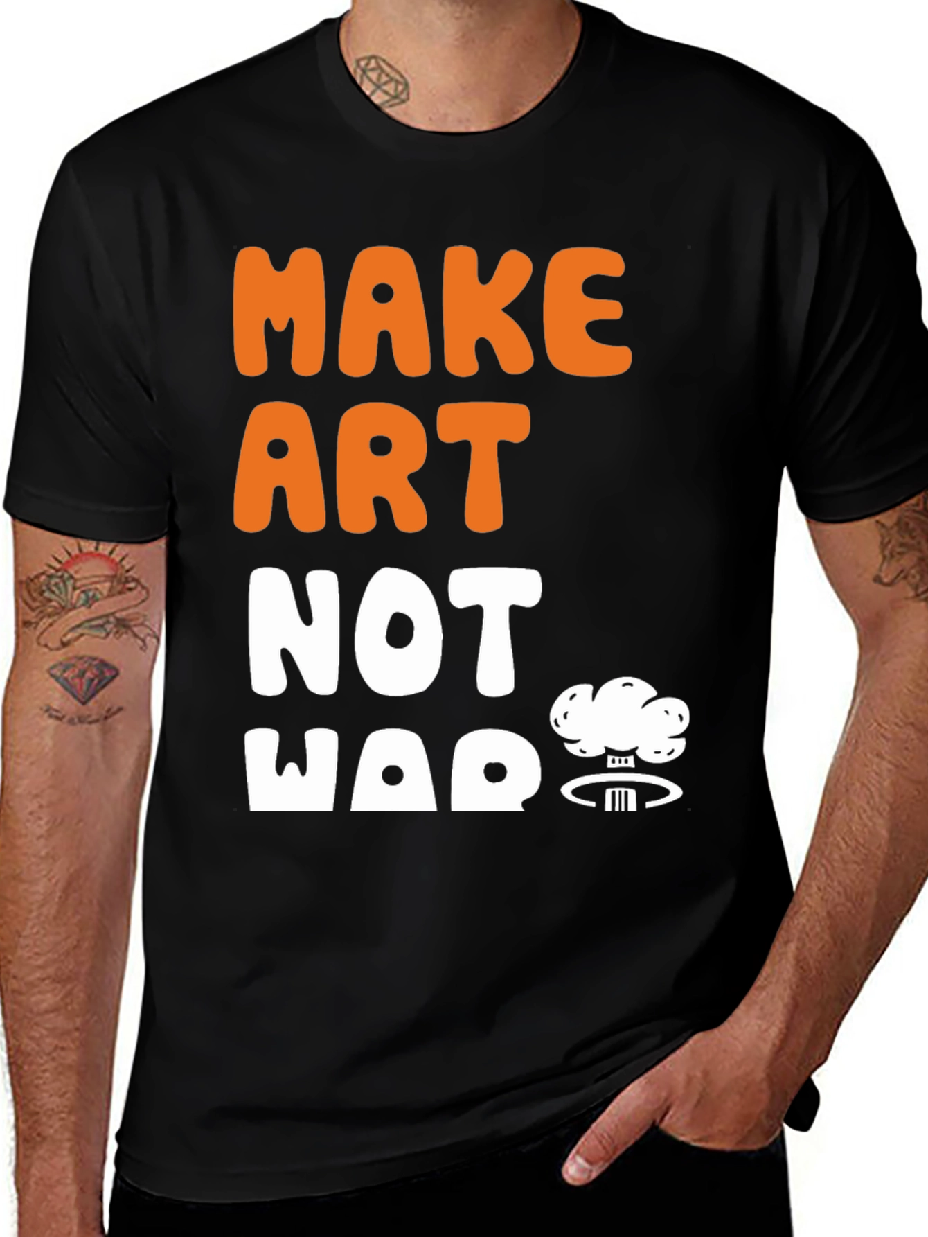 Variant 8 of Make Art Not War Graphic Tee - Black Unisex T-Shirt