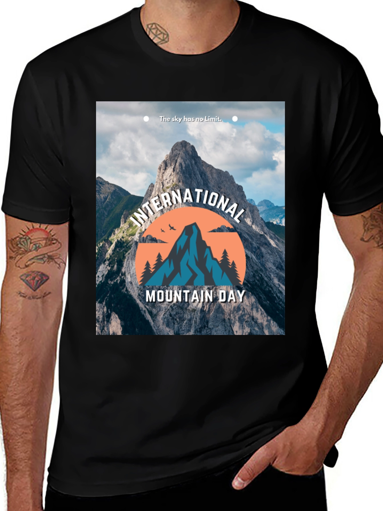 Variant 4 of International Mountain Day Black T-Shirt