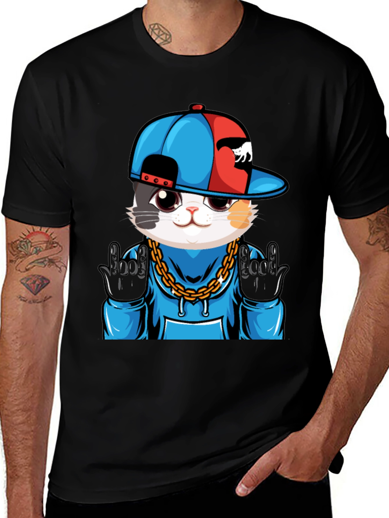 Variant 6 of Cool Cat Graphic Tee - Urban Style