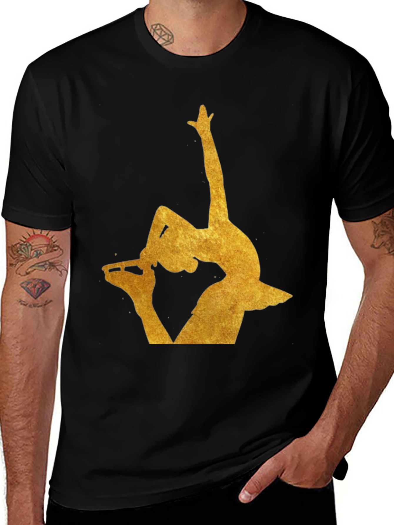 Variant 20 of Gold Ballerina Silhouette Black T-Shirt