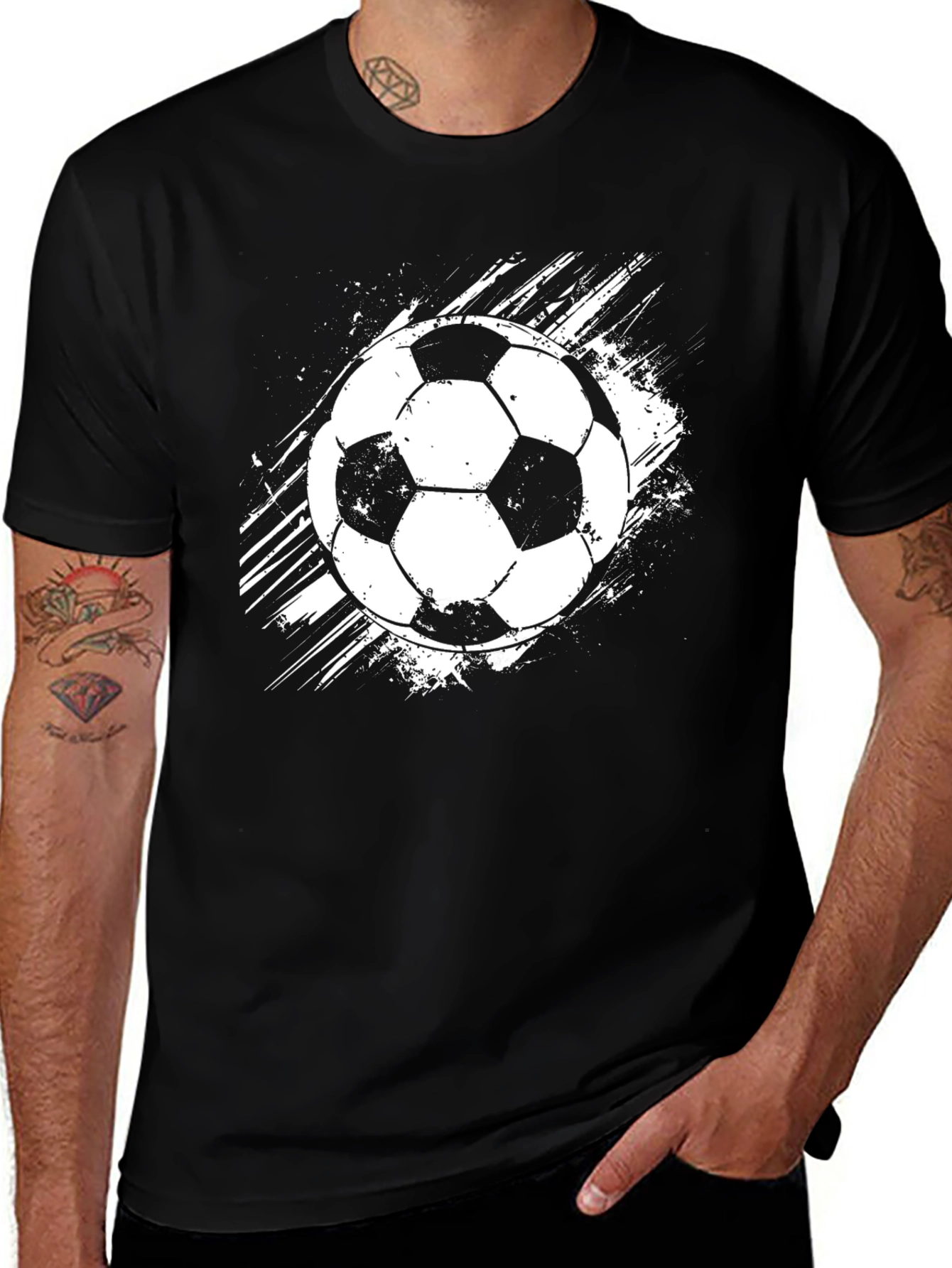 Variant 10 of Soccer Ball Graphic T-Shirt - Black