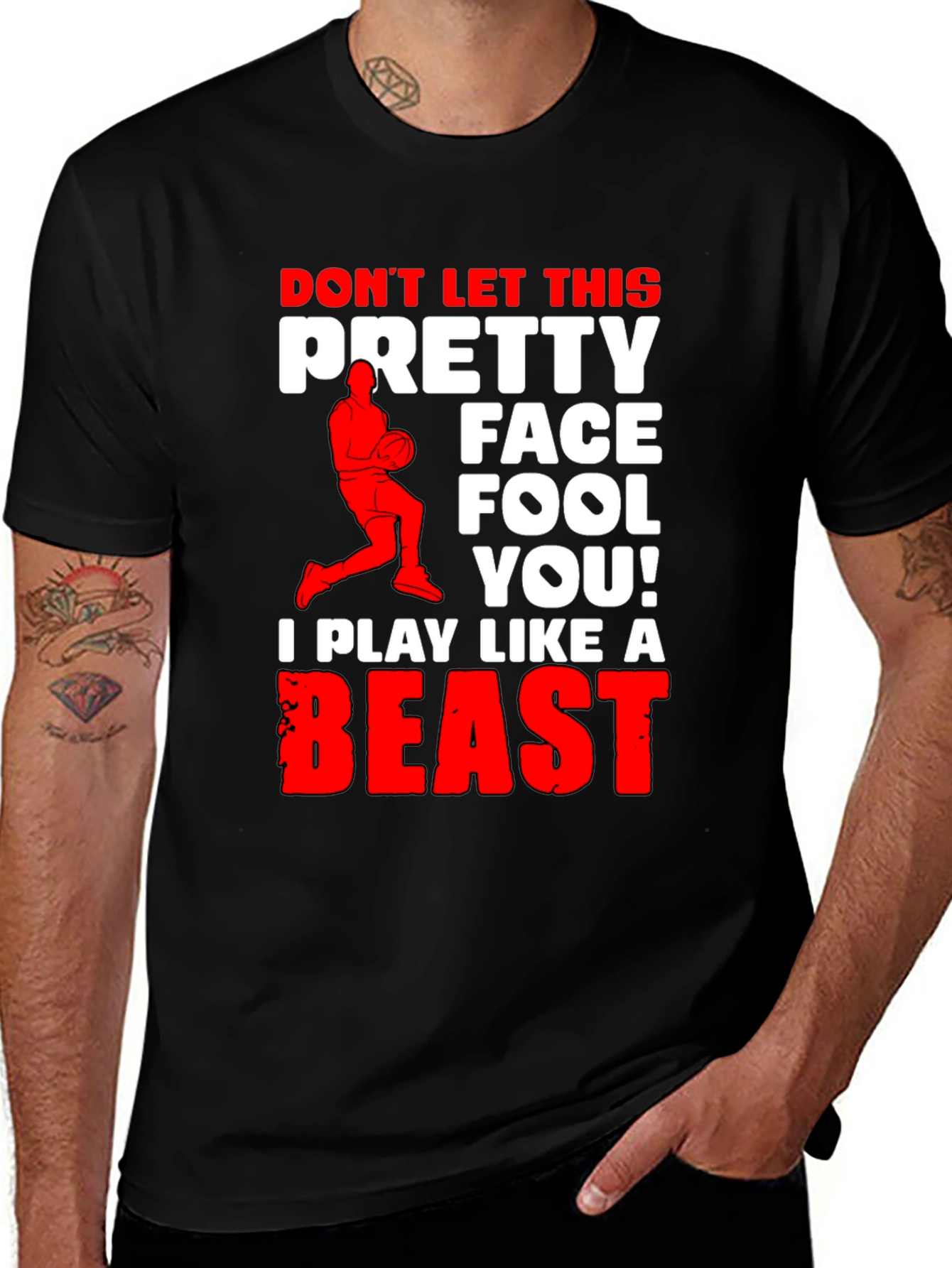 Variant 20 of Pretty Face Beast Basketball Graphic Tee