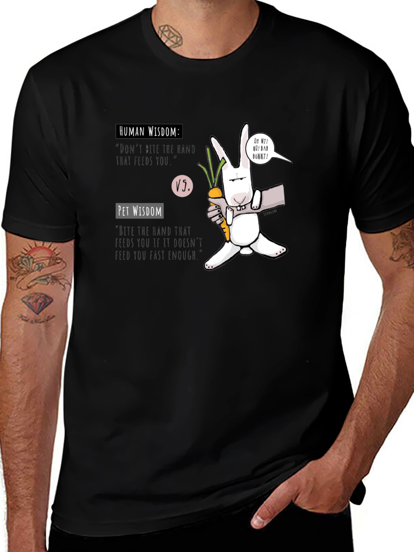 Variant 19 of Funny Wisdom Bunny T-Shirt
