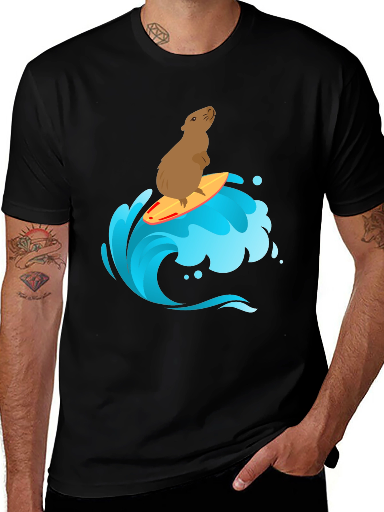 Variant 18 of Surfing Capybara Graphic T-Shirt