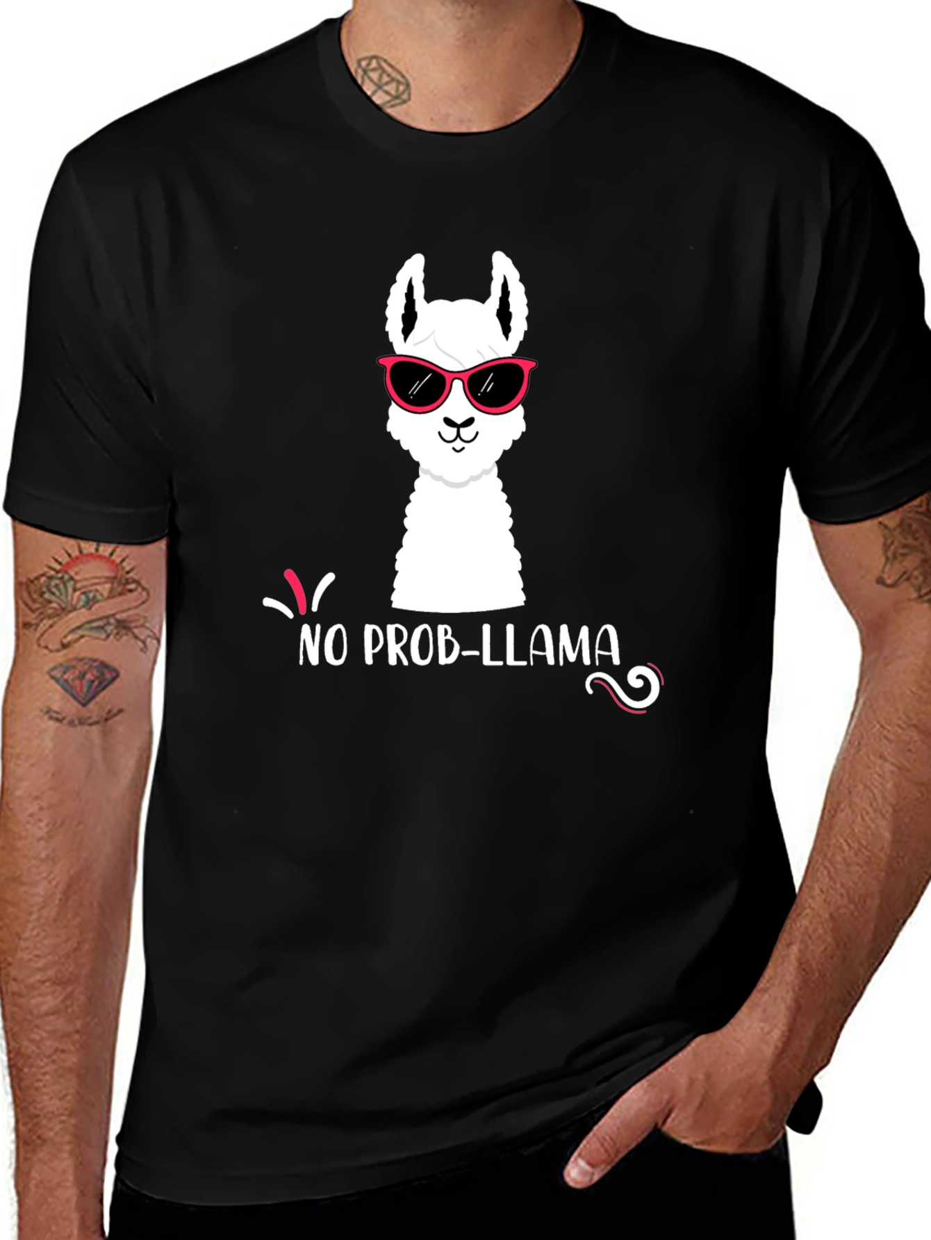 Variant 7 of Cool Llama T-Shirt - No Prob-llama Funny Tee