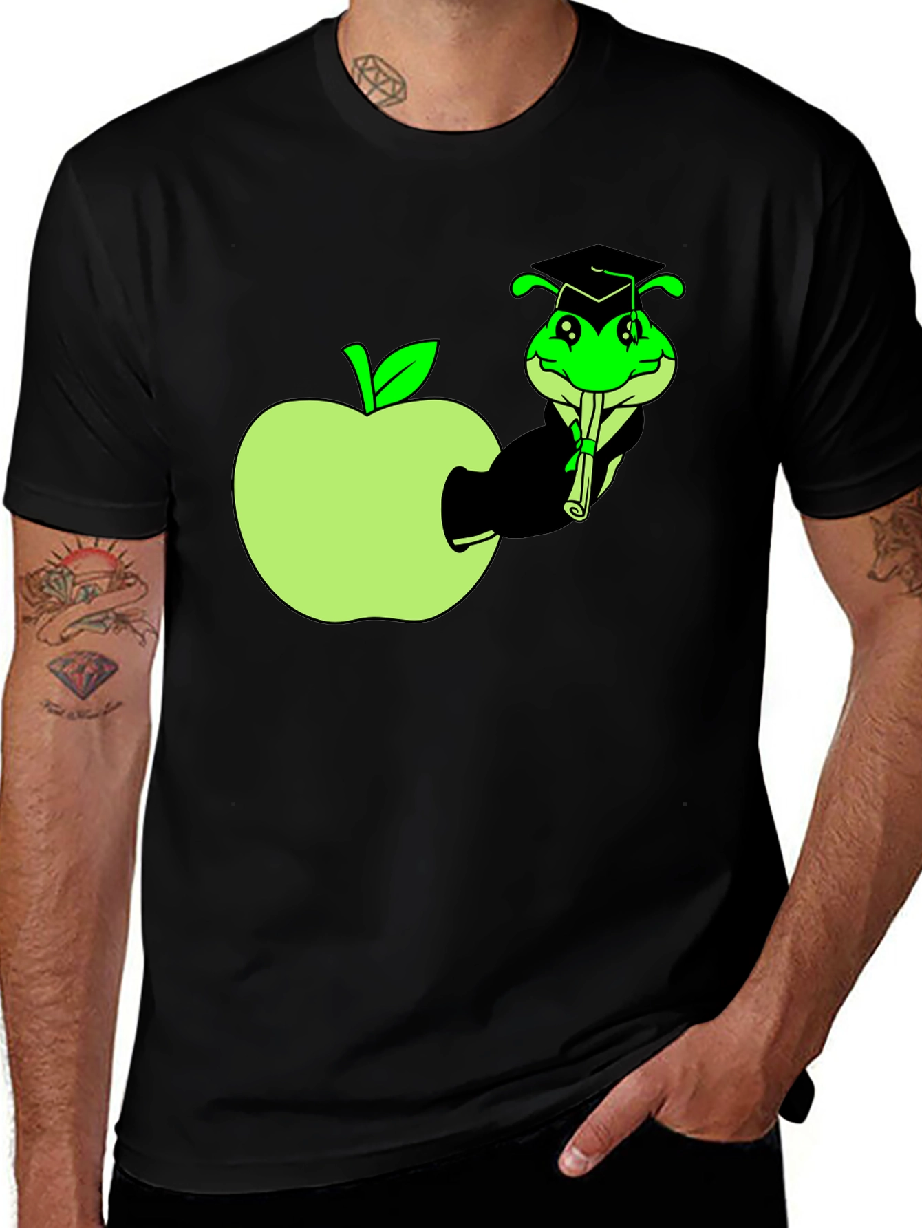 Variant 13 of Graduation Worm on Apple T-Shirt
