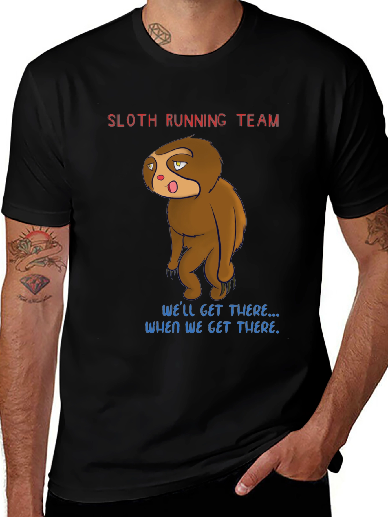 Variant 6 of Sloth Running Team Graphic T-Shirt - Funny Novelty Tee
